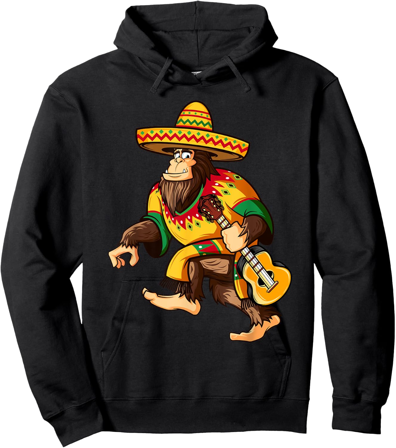 Funny Bigfoot El Squatcho Cinco De Mayo Mexican Sombrero Hoodie - Hoodie | Black