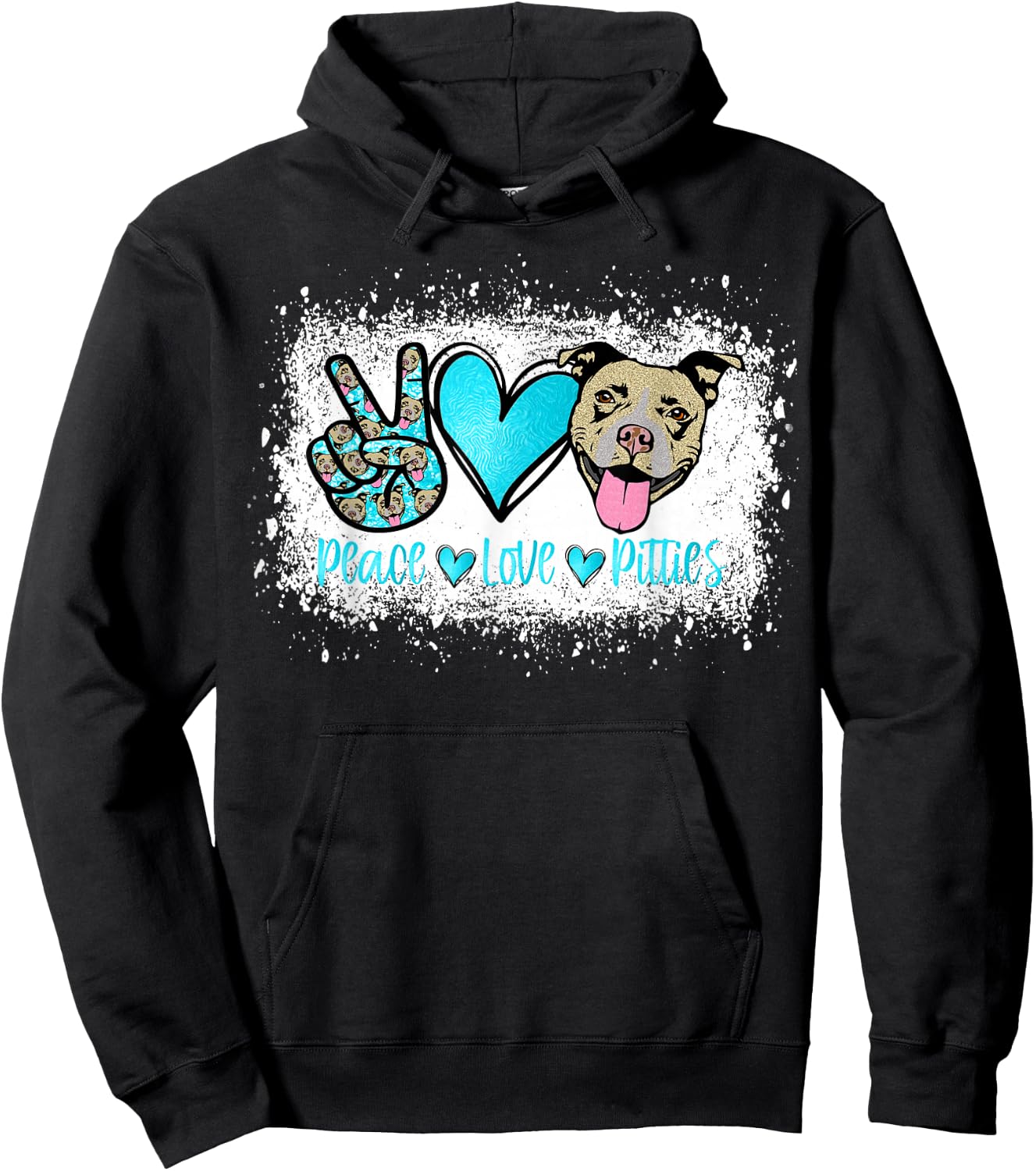 Peace Love Pitties Pitbull Lover Pet Owner Fur Mama Dog Mom Women Hoodie - Hoodie | Black