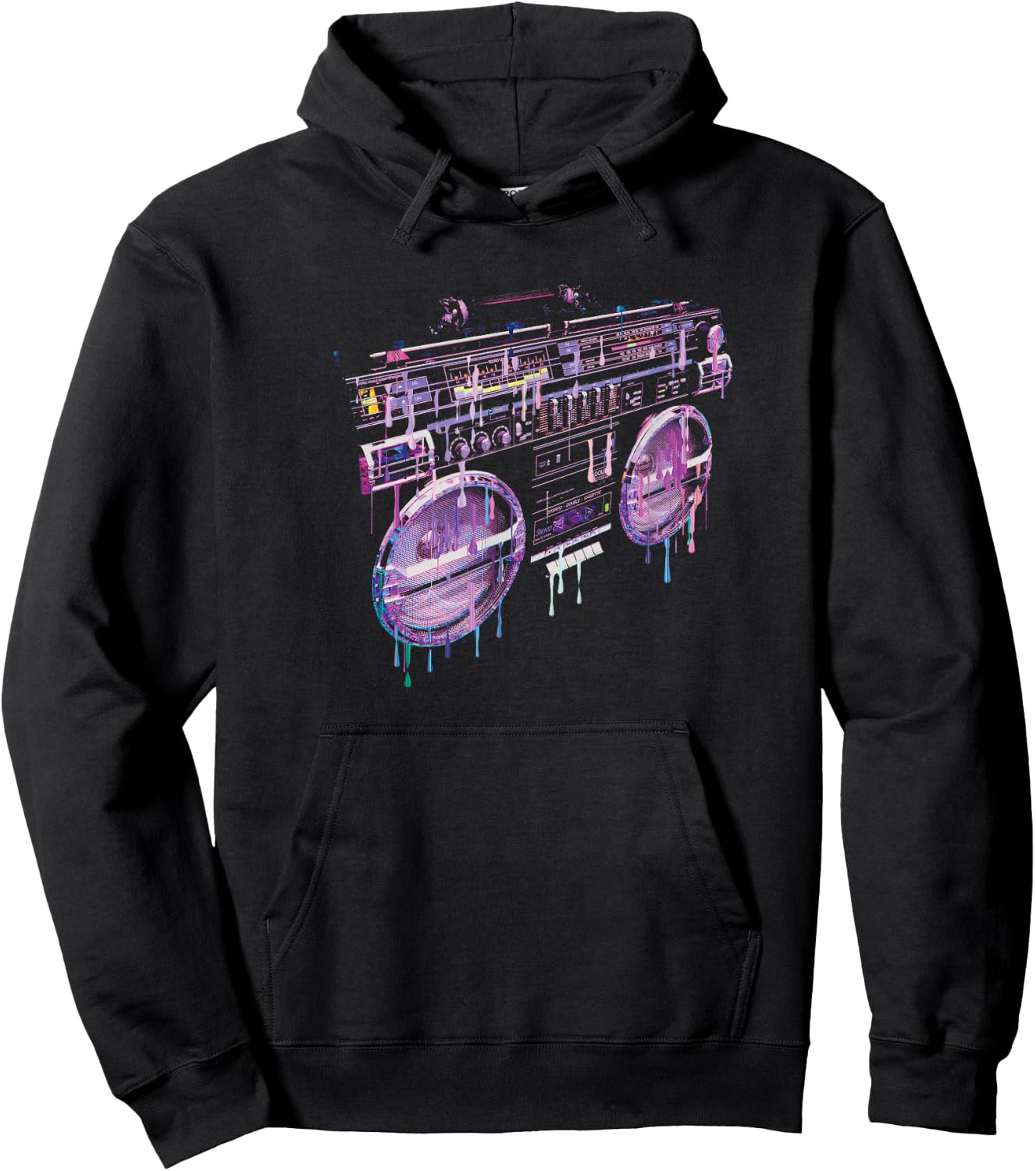 Retro Ghetto Blaster - Boom Box 80's 90's Hip Hip Rap Hoodie - Hoodie | Black