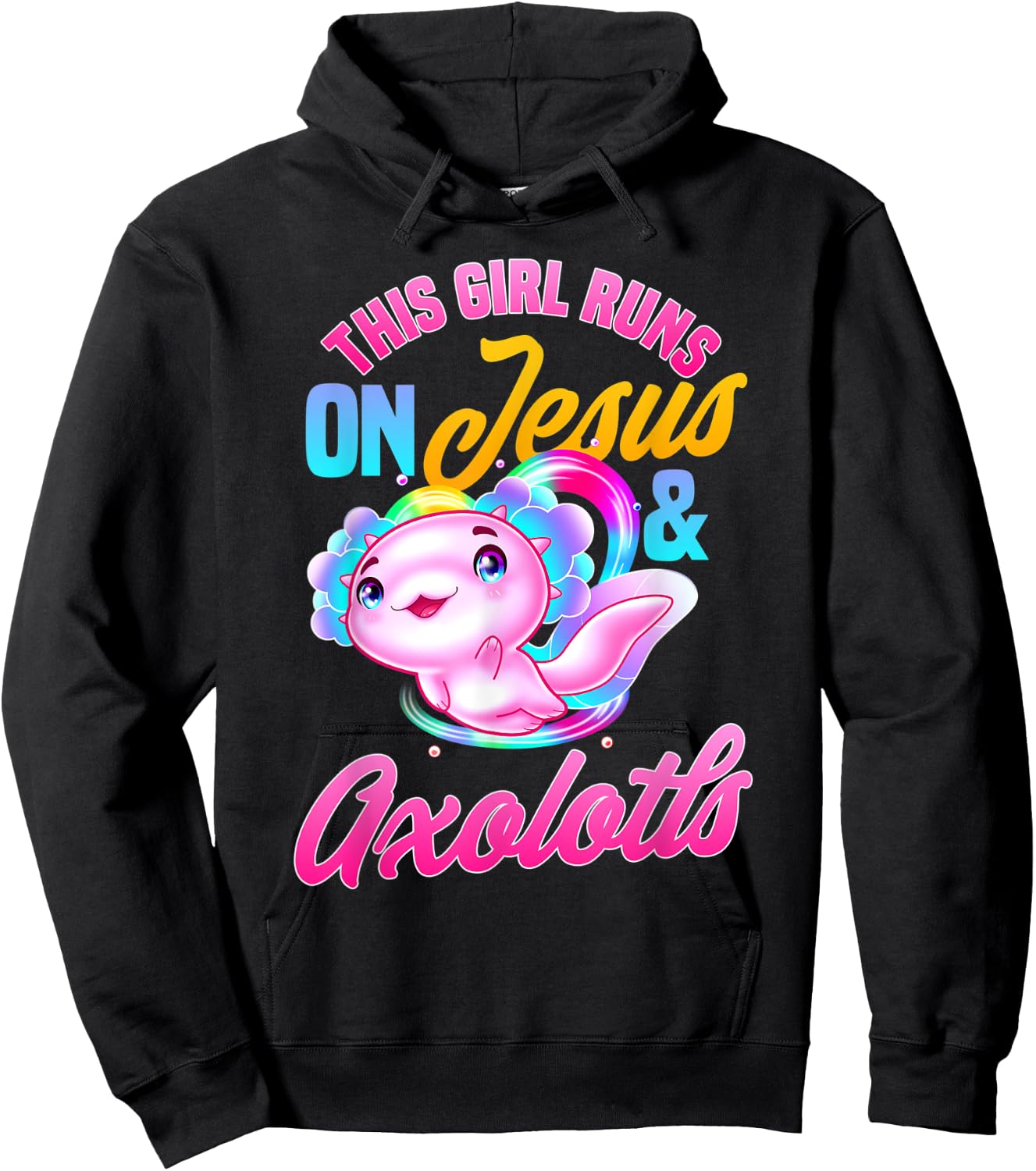 This girl runs on jesus and axolotls Hoodie - Hoodie | Black