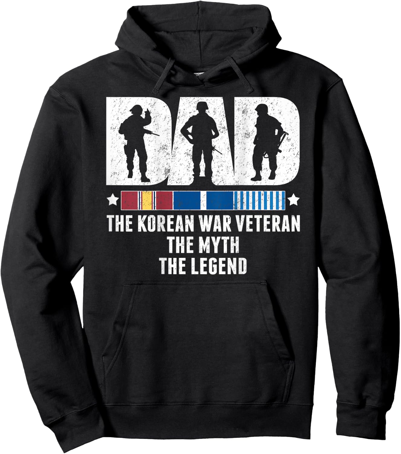 Dad A Korean War Veteran The Myth The Legend - Father Gifts Hoodie - Hoodie | Black