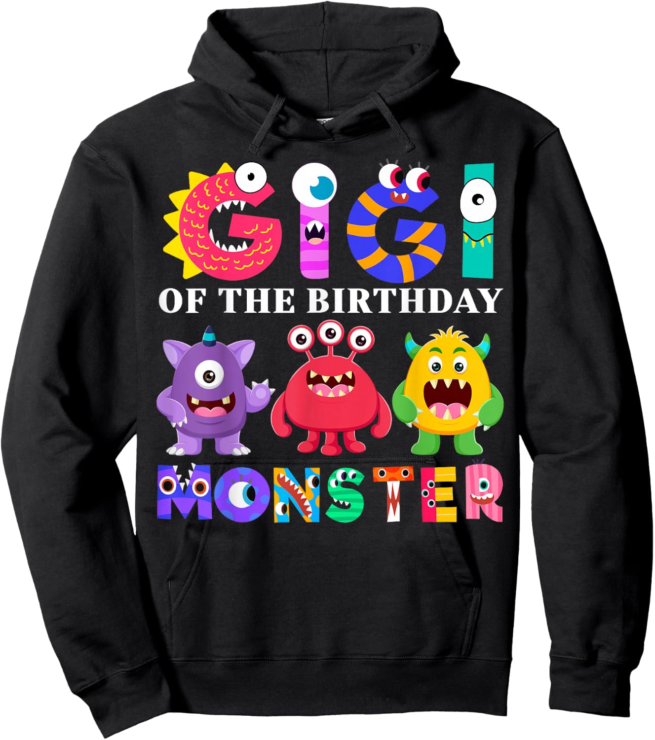 Gigi Little Monster Kids 1st Birthday Party Family Monster Hoodie - Hoodie | Black