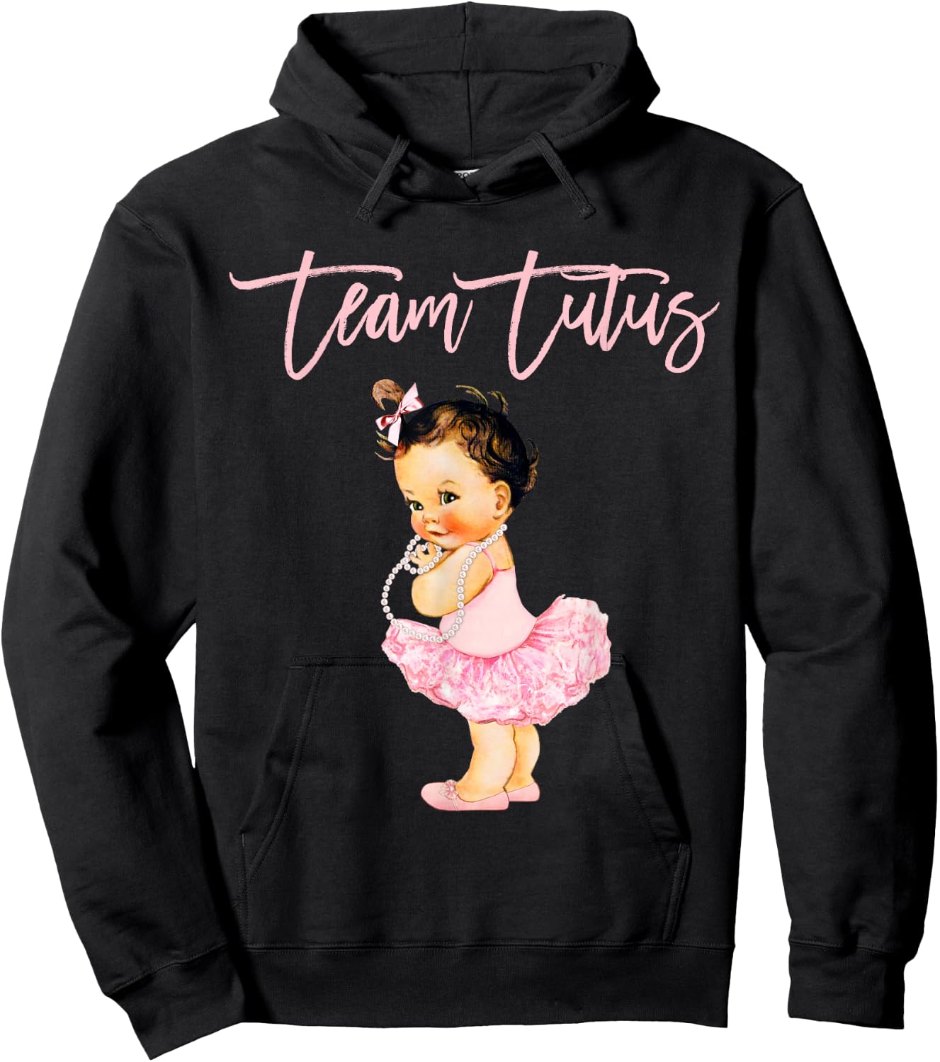 Team Tutu Girl Gender Reveal Baby Shower Touchdown Gift Hoodie - Hoodie | Black