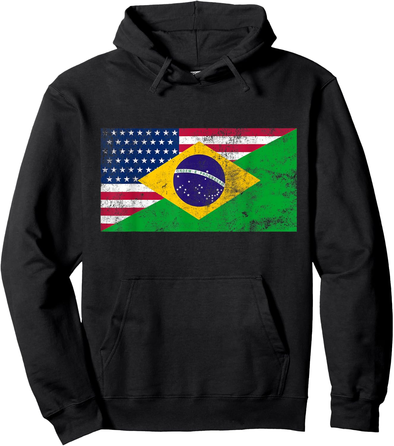 Brazil Shirt Brasil Soccer USA America Flag Jersey Men Women Hoodie - Hoodie | Black