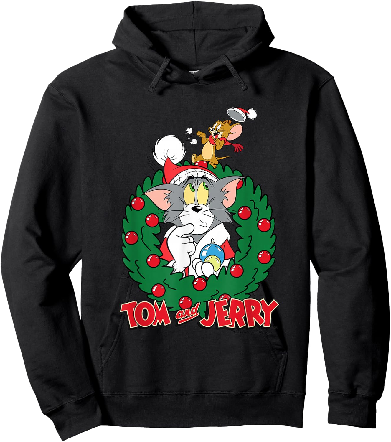 Tom & Jerry Christmas Hoodie - Hoodie | Black