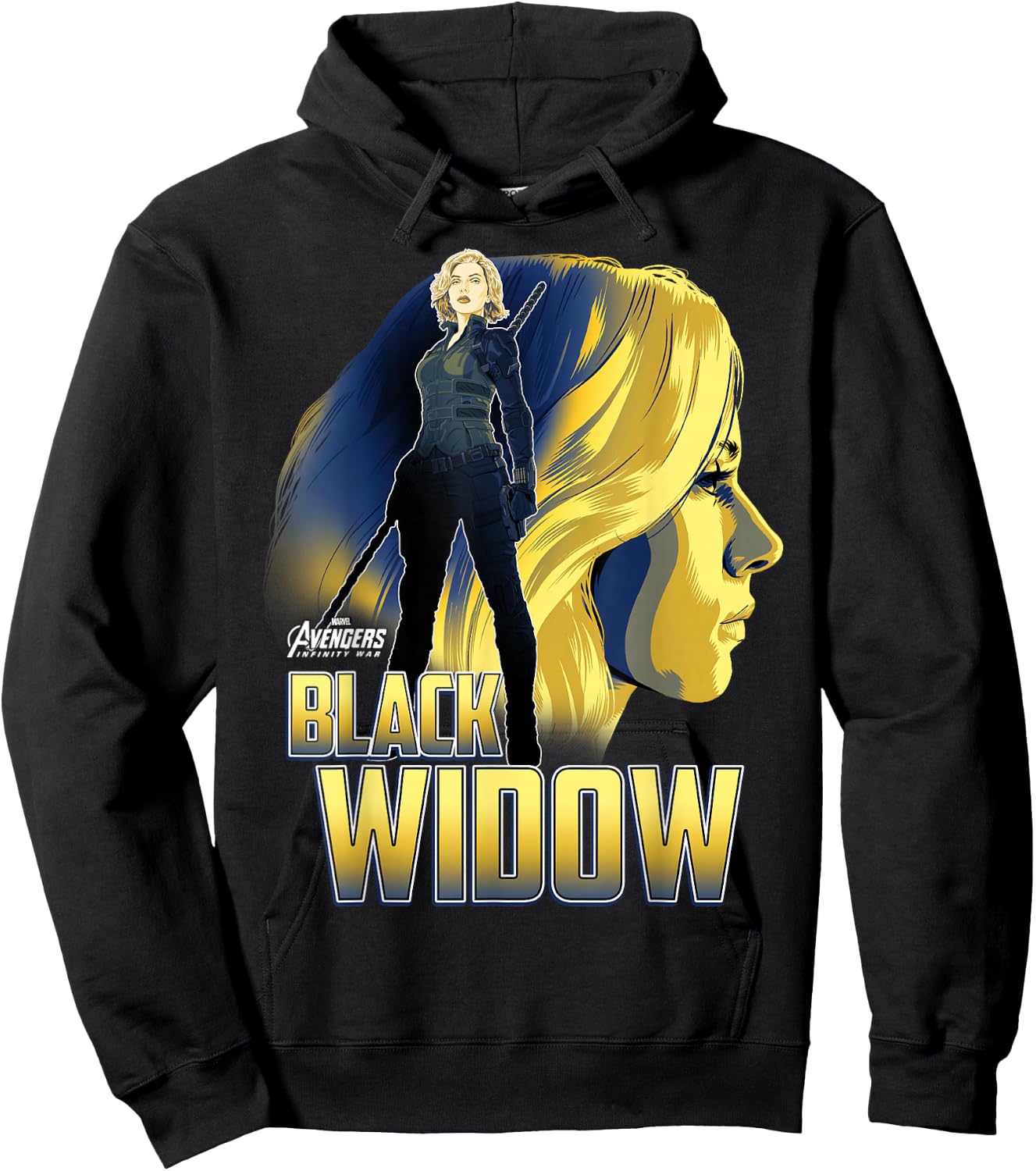 Marvel Infinity War Black Widow Profile Graphic Hoodie - Hoodie | Black