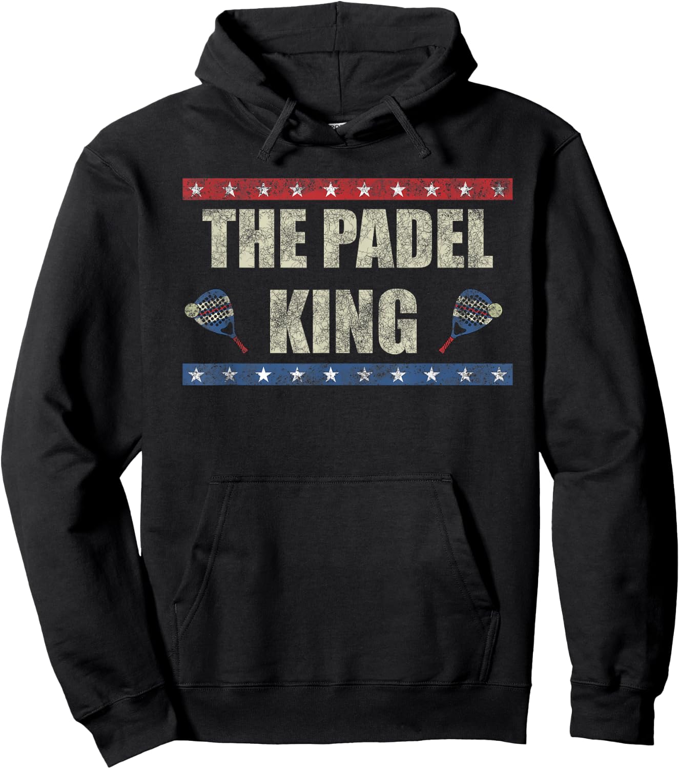 The Padel King Paddle Tennis Padel Racket Player Padel Hoodie - Hoodie | Black
