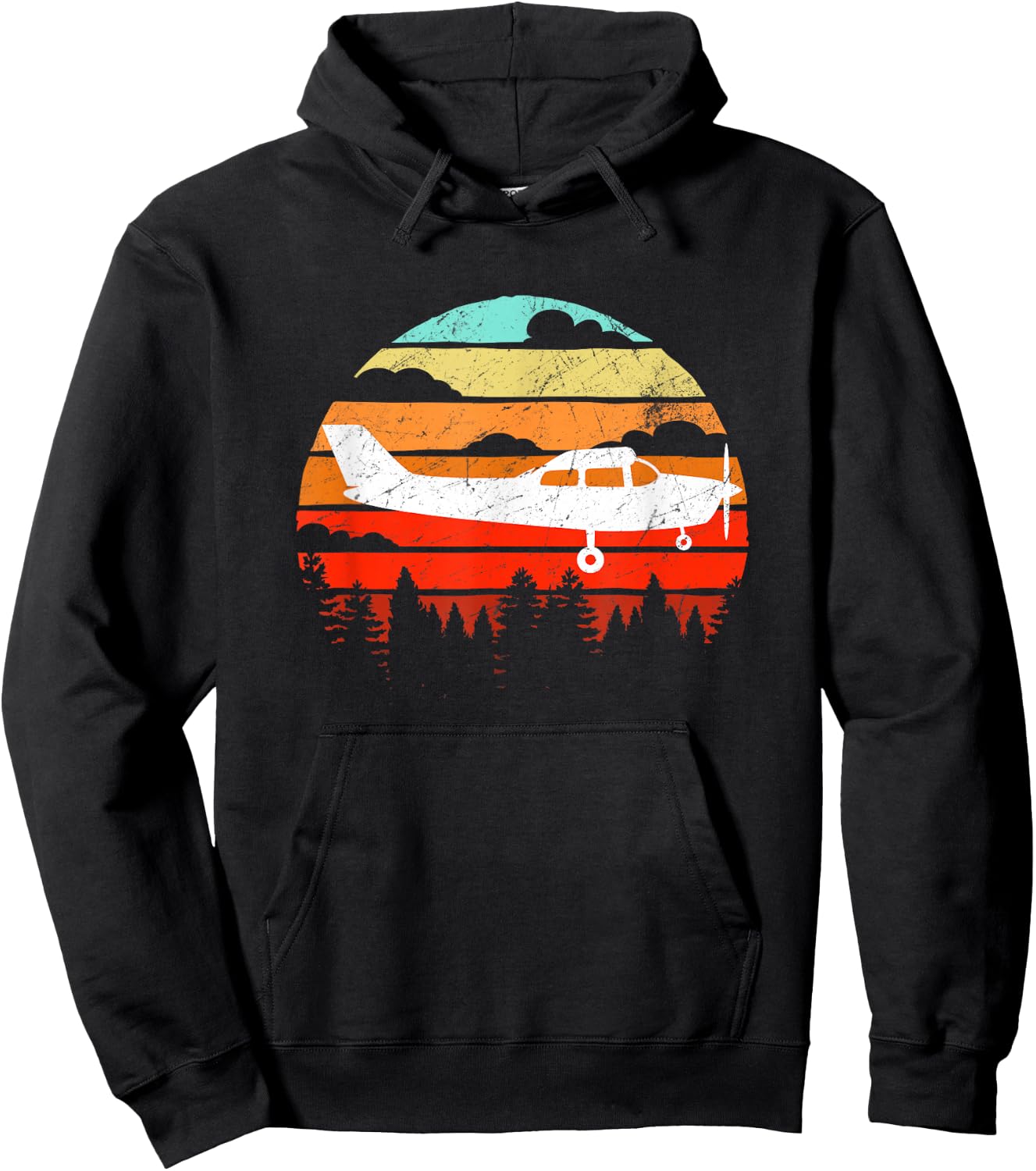 Pilot Gift Retro C172 Aircraft Flying Aviation Hoodie - Hoodie | Black
