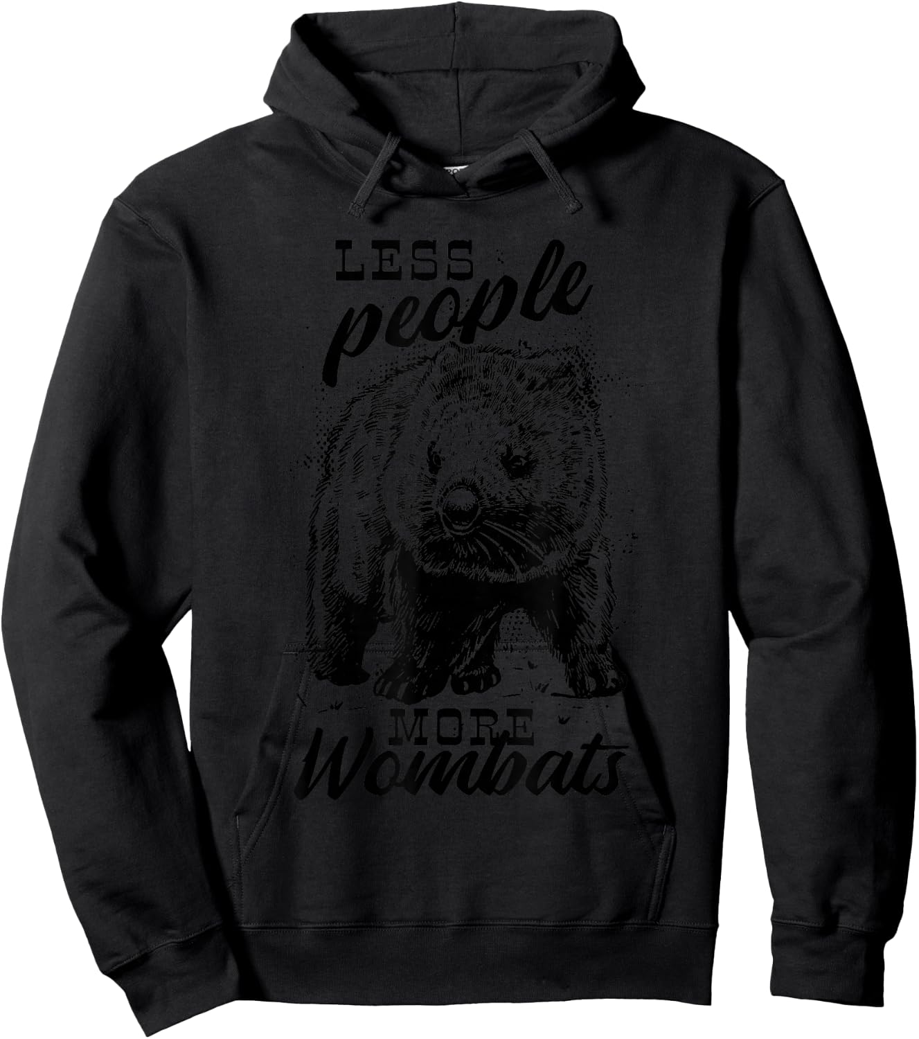 Less People More Wombats Funny Hoodie - Hoodie | Black