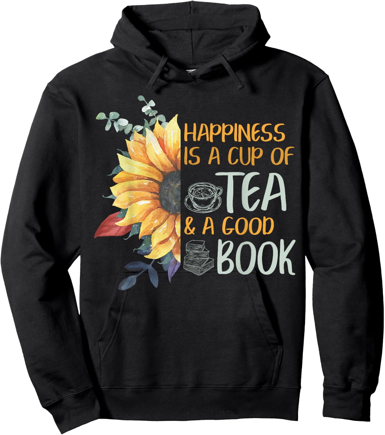 Book Nerd Tea Lover Reader Sayings Girls Women Love Books Hoodie - Hoodie | Black