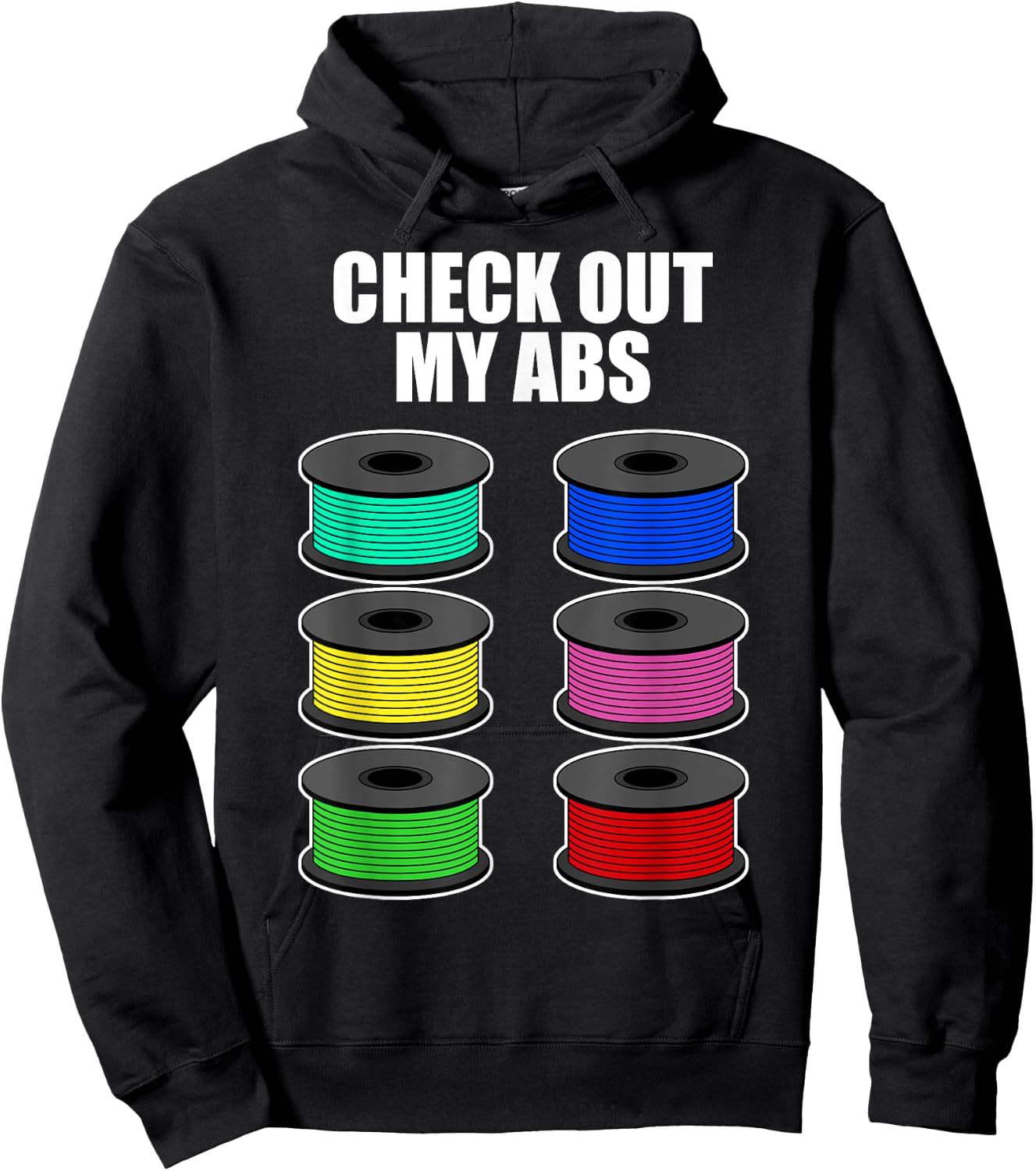 Funny 3D Printing Designs Women ABS Printer Filament Hoodie - Hoodie | Black