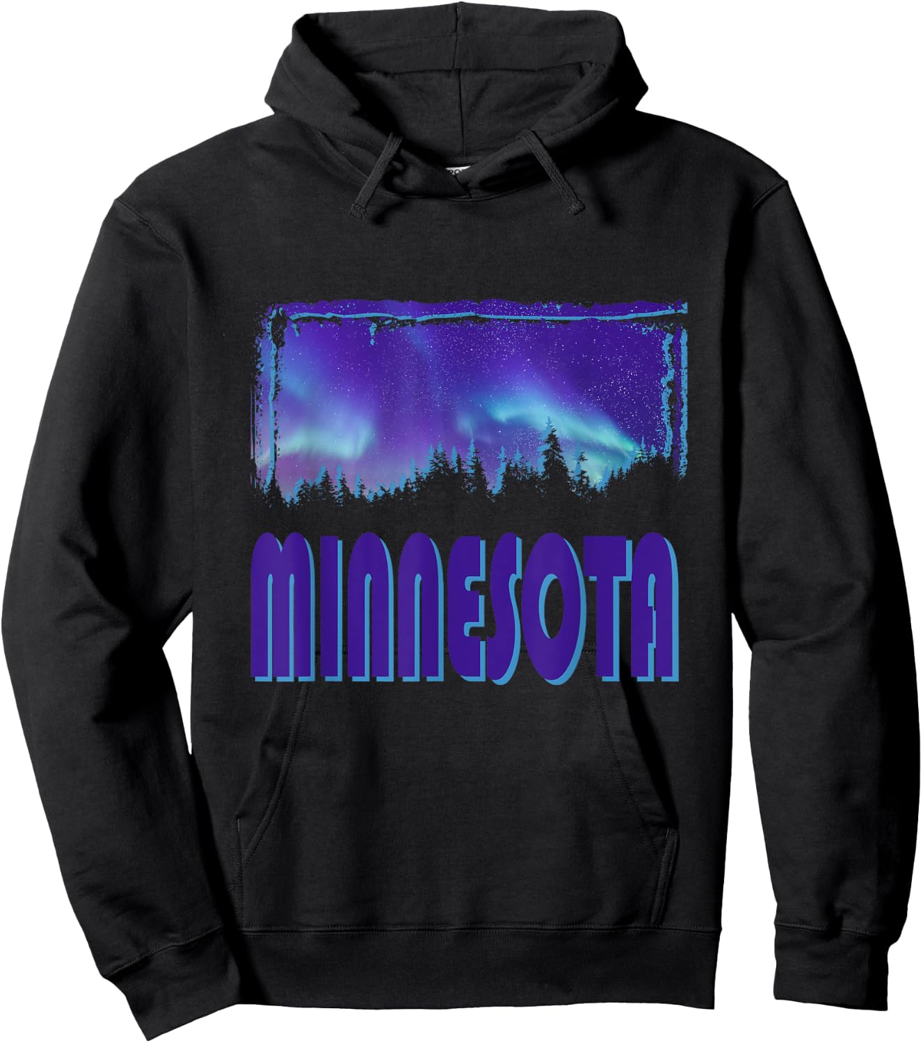 Minnesota - Northern Lights - Aurora Borealis - Night Stars Hoodie - Hoodie | Black