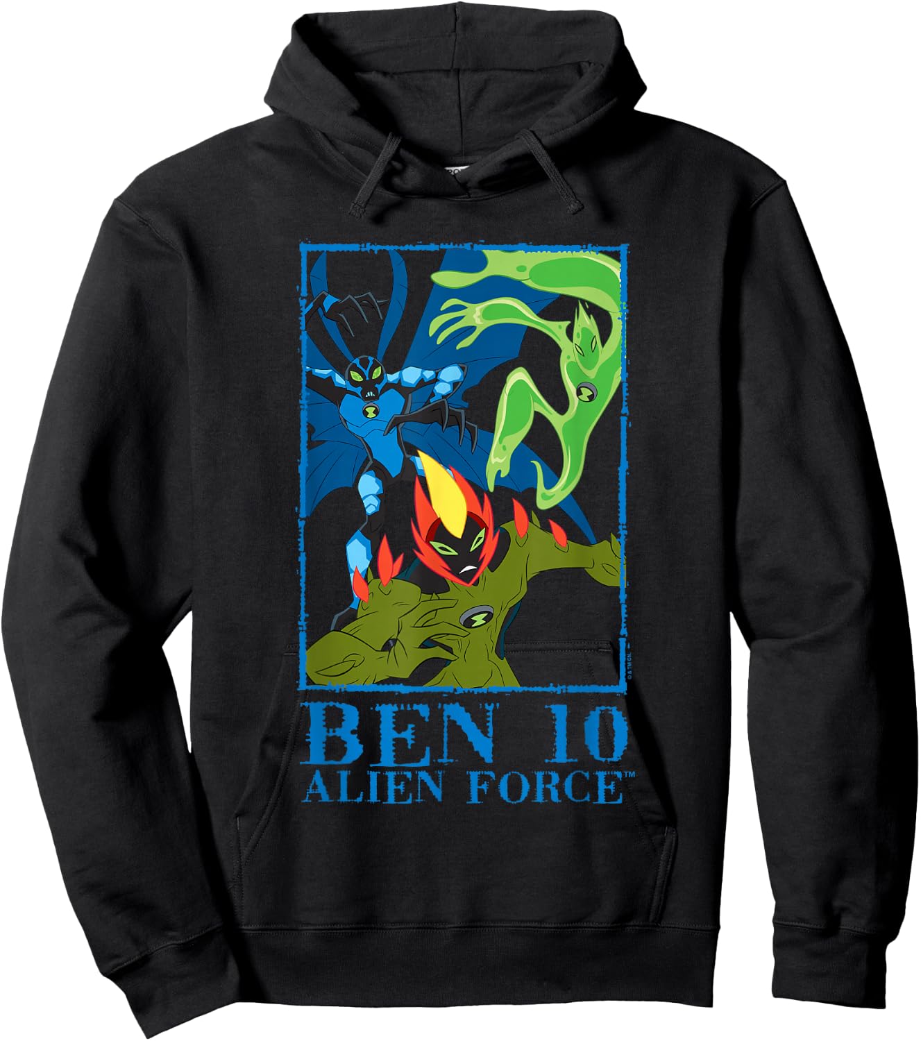 Ben 10: Alien Force Big Chill Swampfire & Goop Epic Poster Hoodie - Hoodie | Black
