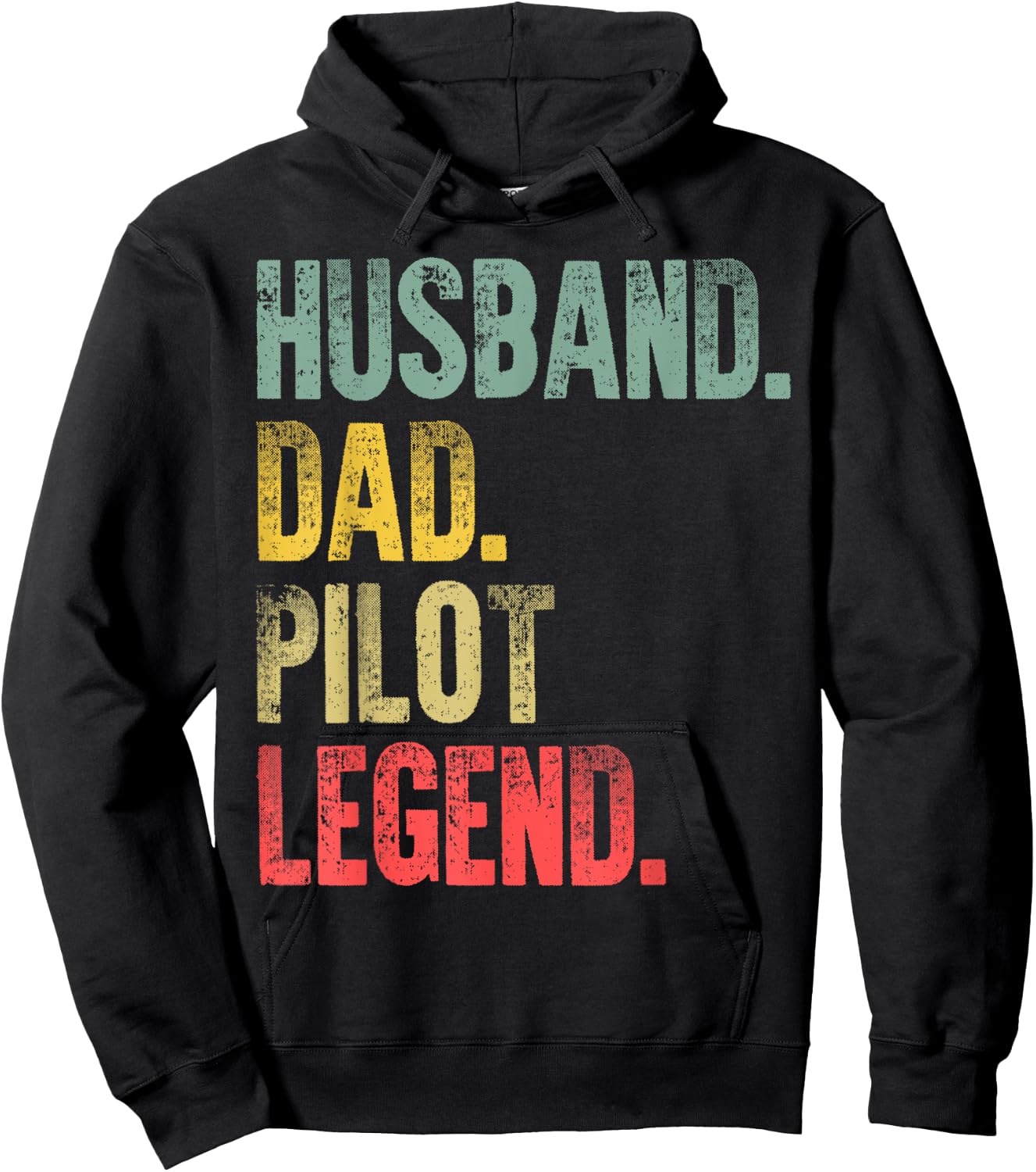 Funny Vintage Shirt Husband Dad Pilot Legend Retro Hoodie - Hoodie | Black