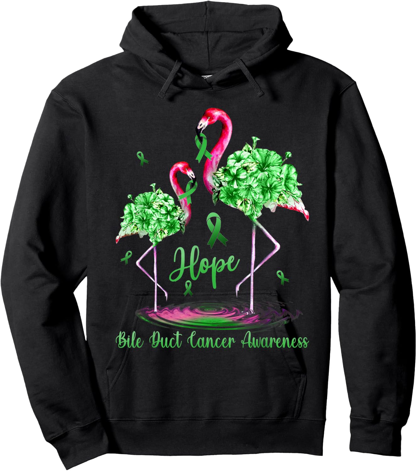 Flamingo Bile Duct Cancer Awareness Hoodie - Hoodie | Black