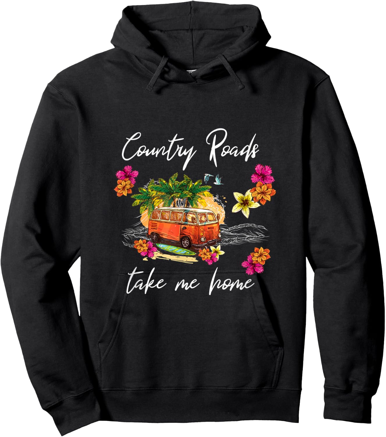 Country roads take me home Surf bus Hoodie - Hoodie | Black