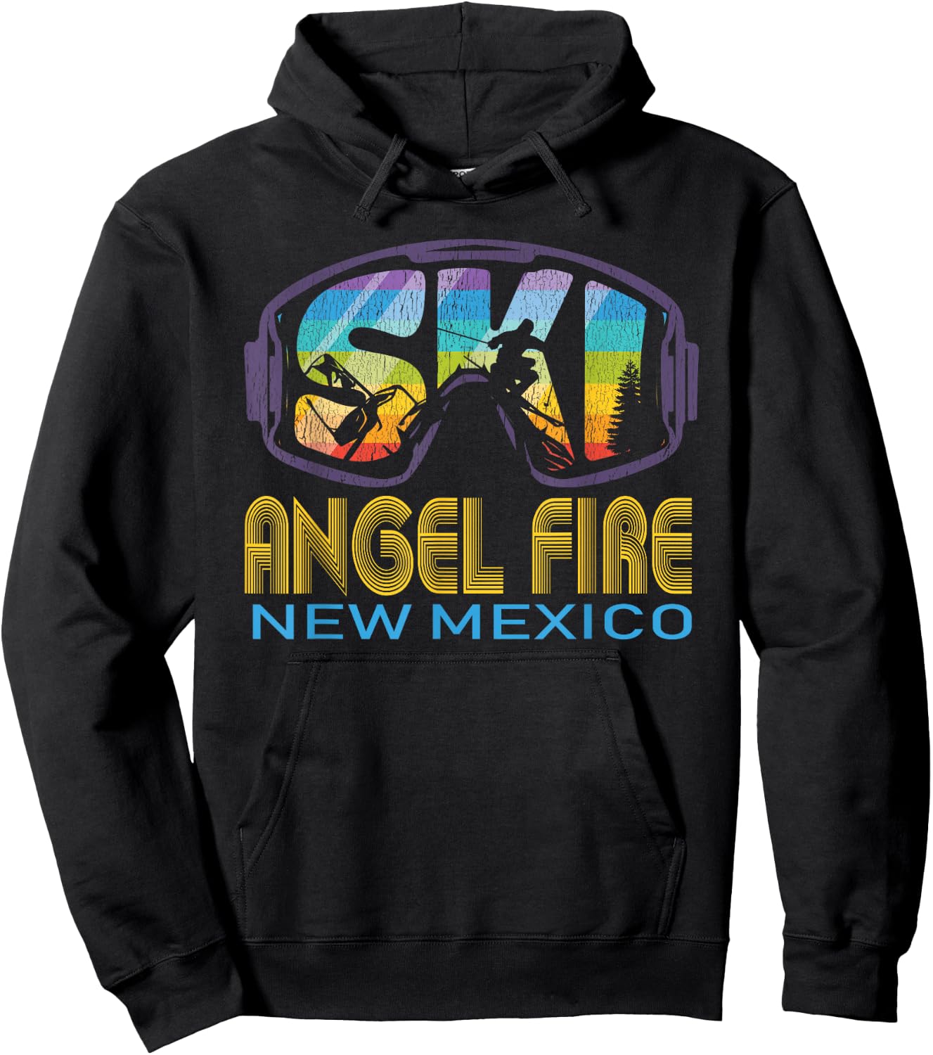 Ski Angel Fire New Mexico Skiing Vacation Hoodie - Hoodie | Black