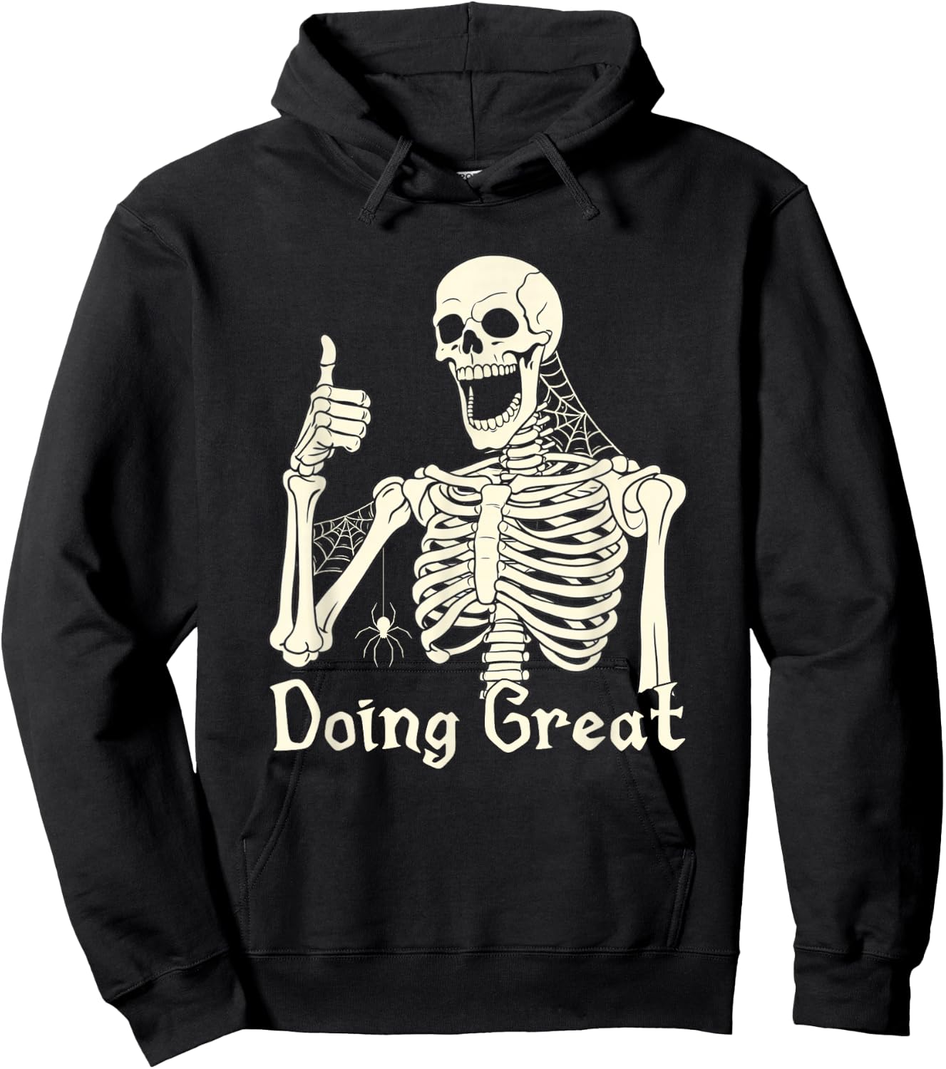 Skeleton Sarcastic Joke Meme Doing Great Thumbs Up Hilarious Hoodie - Hoodie | Black