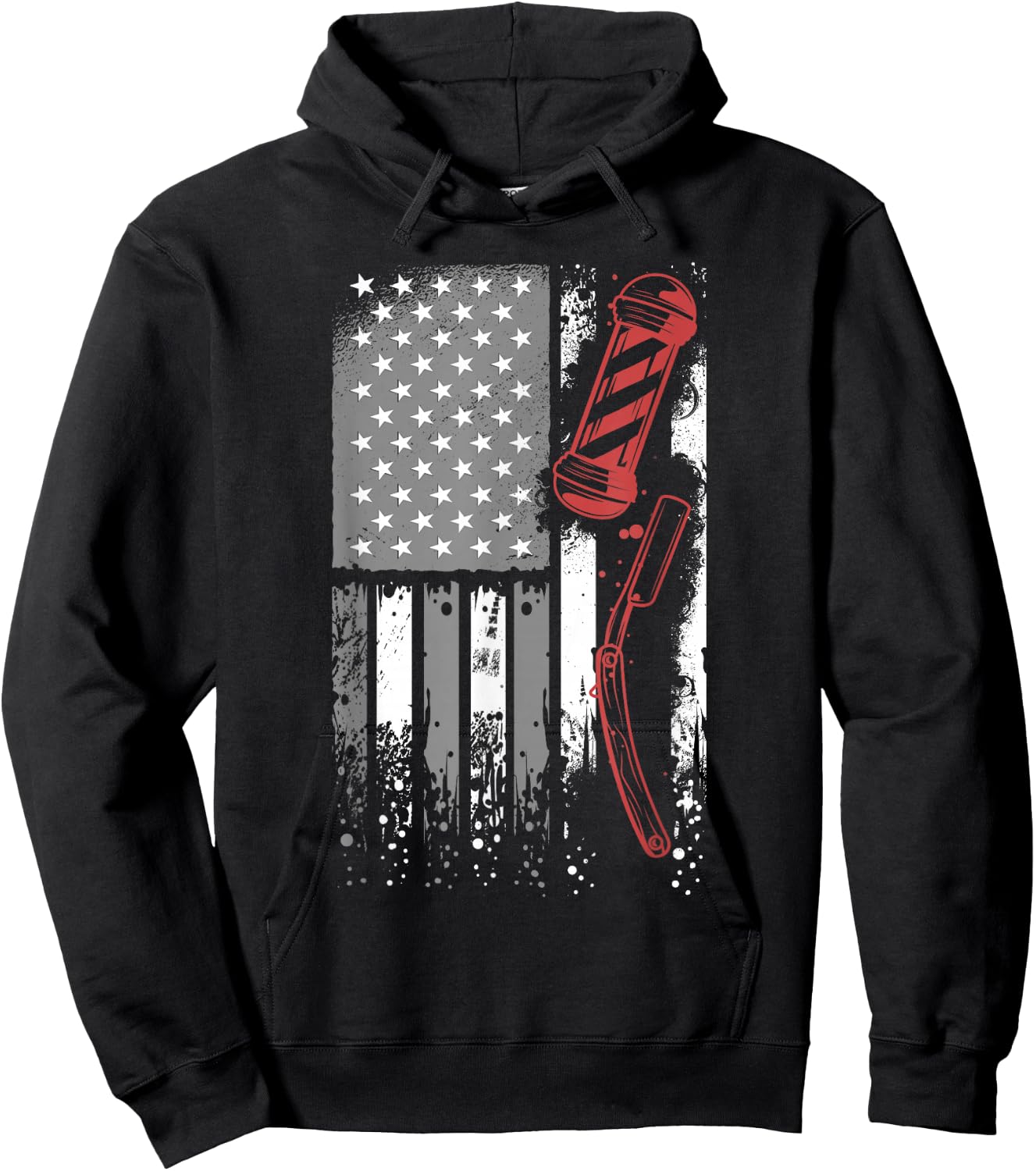 Barber USA Flag Hairdresser - Coiffeur Barbershop Barber Hoodie - Hoodie | Black