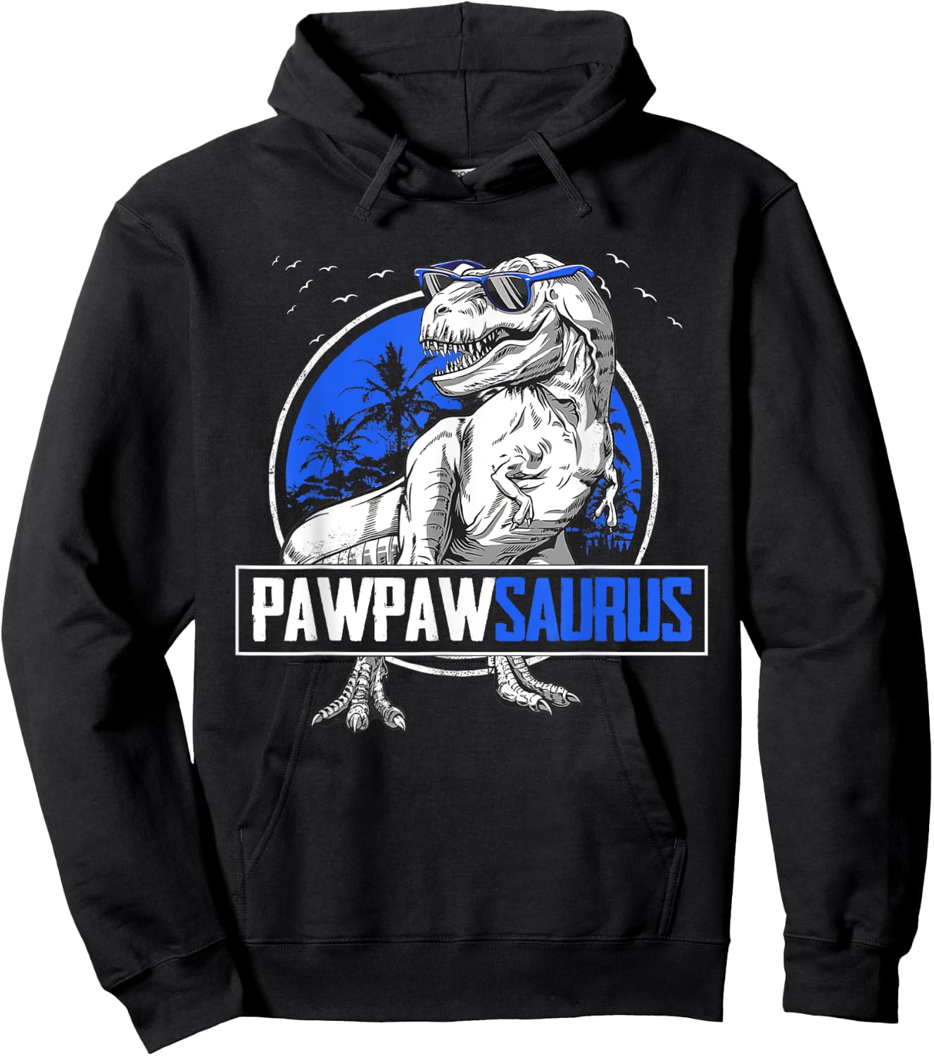 Pappysaurus T-Rex PawPaw Saurus Dinosaur Family Matching Hoodie - Hoodie | Black