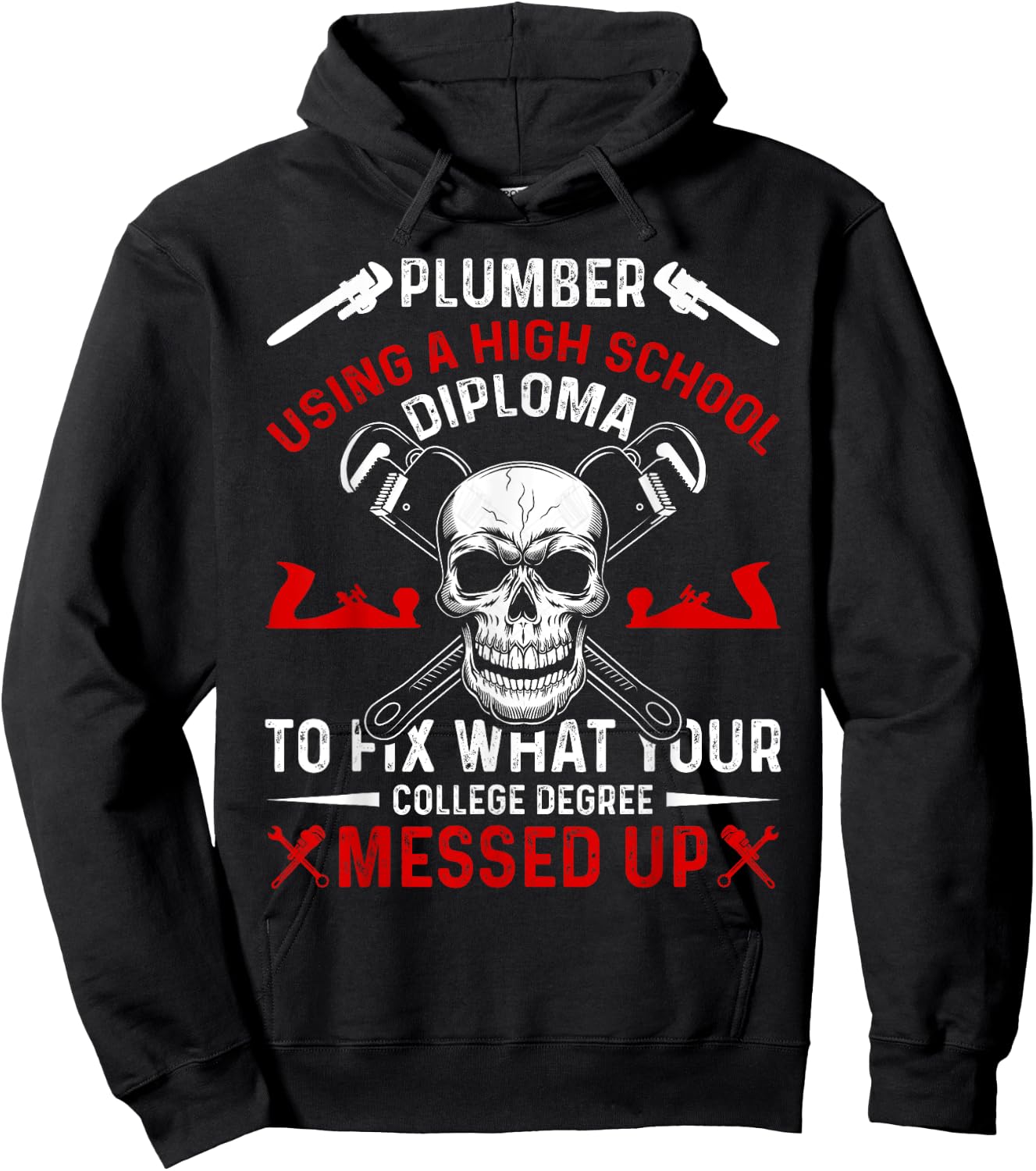 Funny Plumbing Graphic Design Plumber Dad Husband Men Hoodie - Hoodie | Black