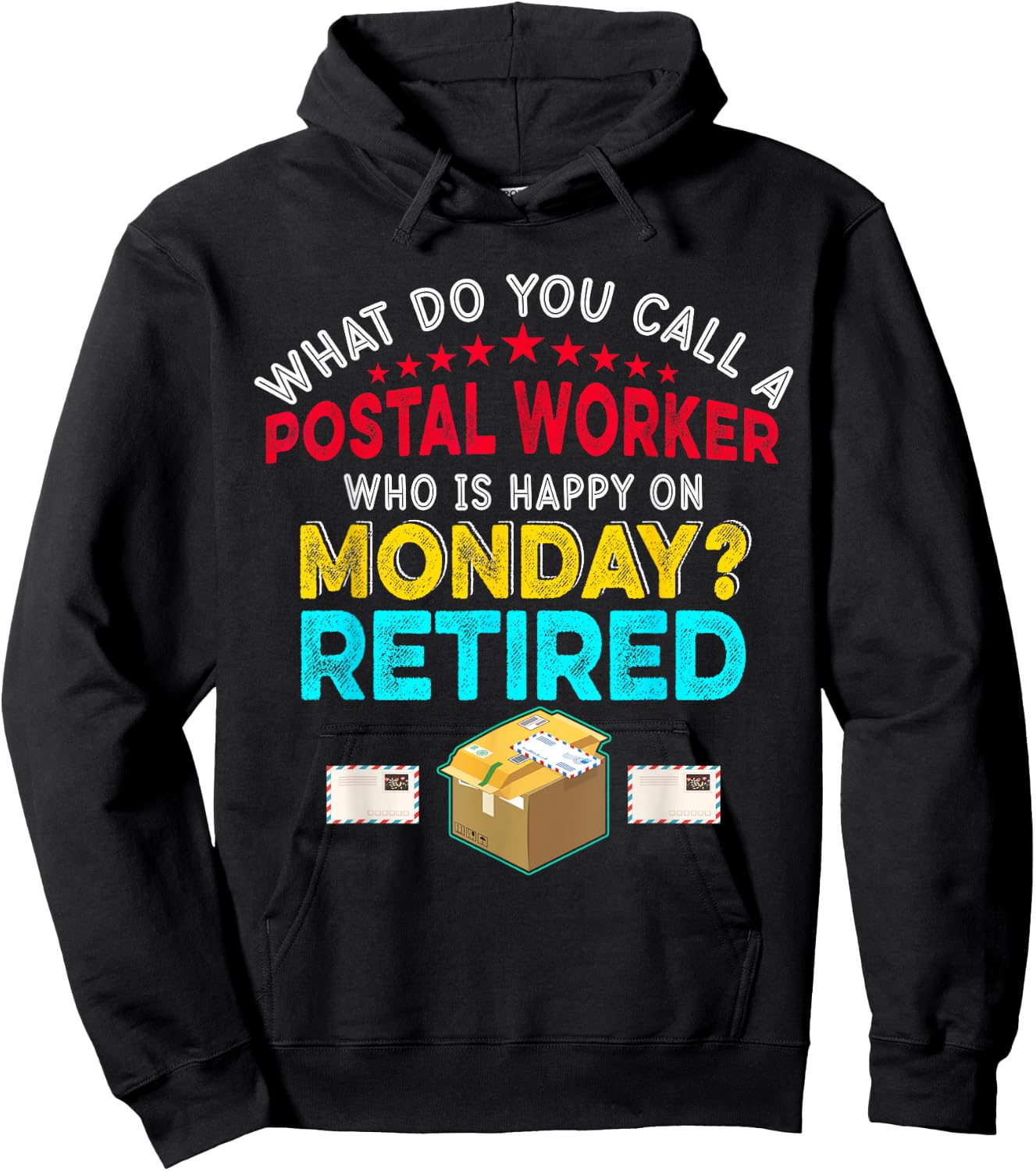 Vintage Retro Happy Retirement Funny A Postal Worker Retired Hoodie - Hoodie | Black