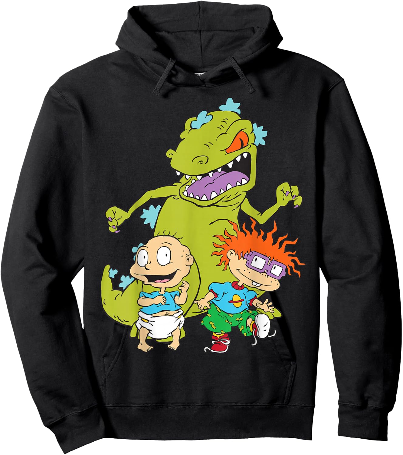 Nickelodeon Tommy And Chuckie With Reptar Hoodie - Hoodie | Black