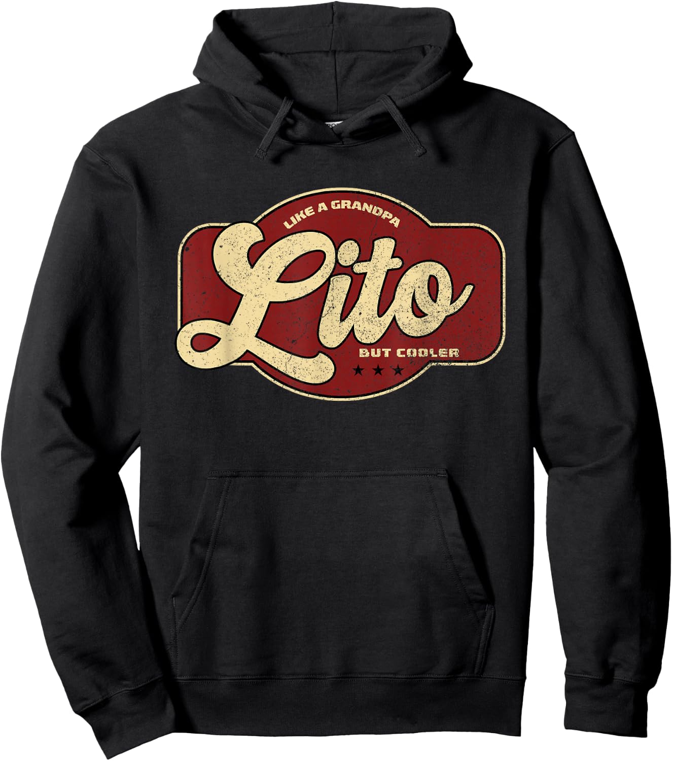 Vintage Lito Like a Grandpa but Cooler Hoodie - Hoodie | Black