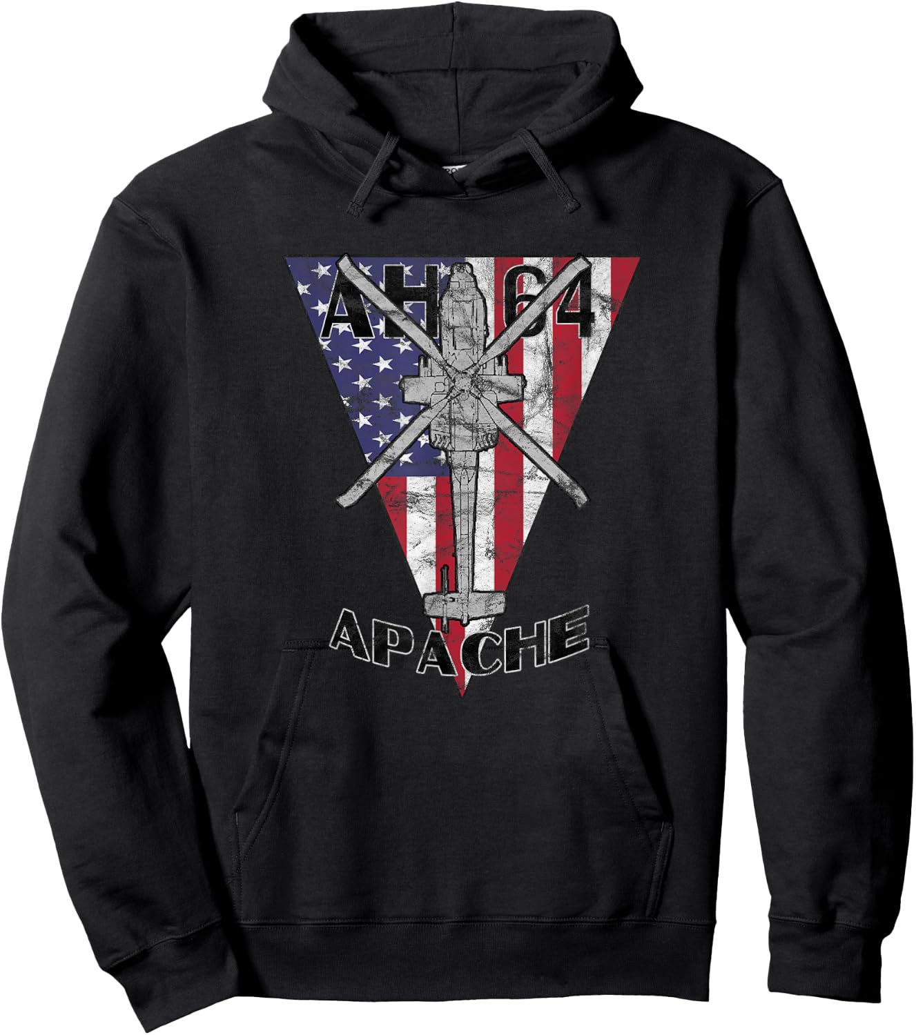 AH-64 Apache attack helicopter patriotic vintage design Hoodie - Hoodie | Black