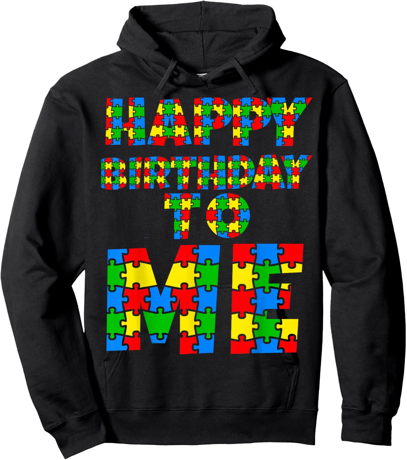 Happy Birthday To Me Autism Birthday Rainbow Kids Boys Girls Hoodie - Hoodie | Black