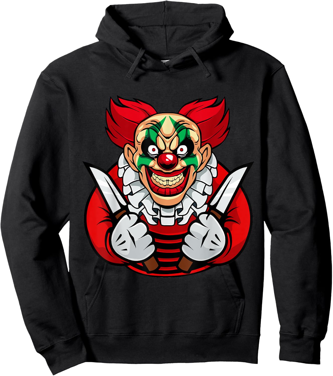 Scary clown shirt as a costume for Halloween celebration Hoodie - Hoodie | Black