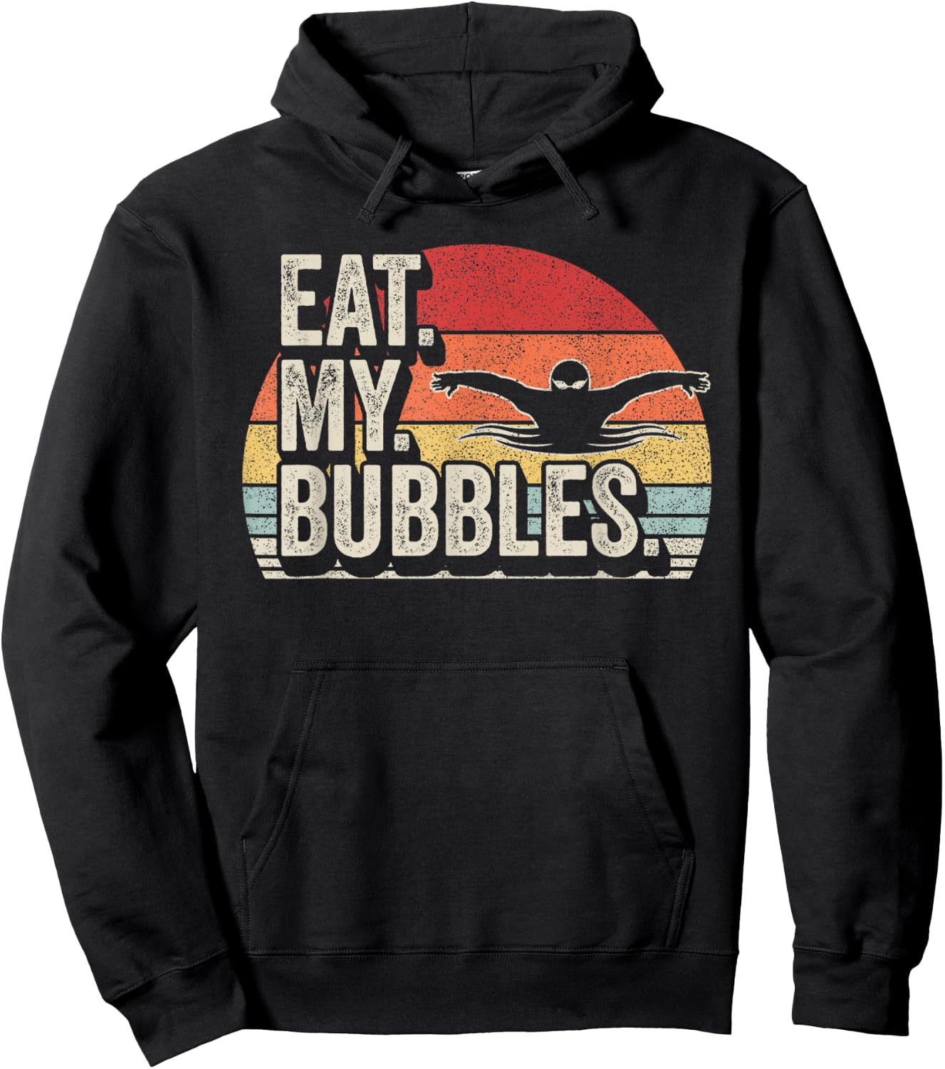 Vintage Retro Eat My Bubbles For Swim Team Swimmer Hoodie - Hoodie | Black