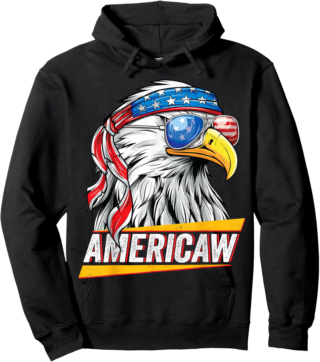 Bald Eagle Americaw American Flag USA Patriotic Merica Hoodie - Hoodie | Black