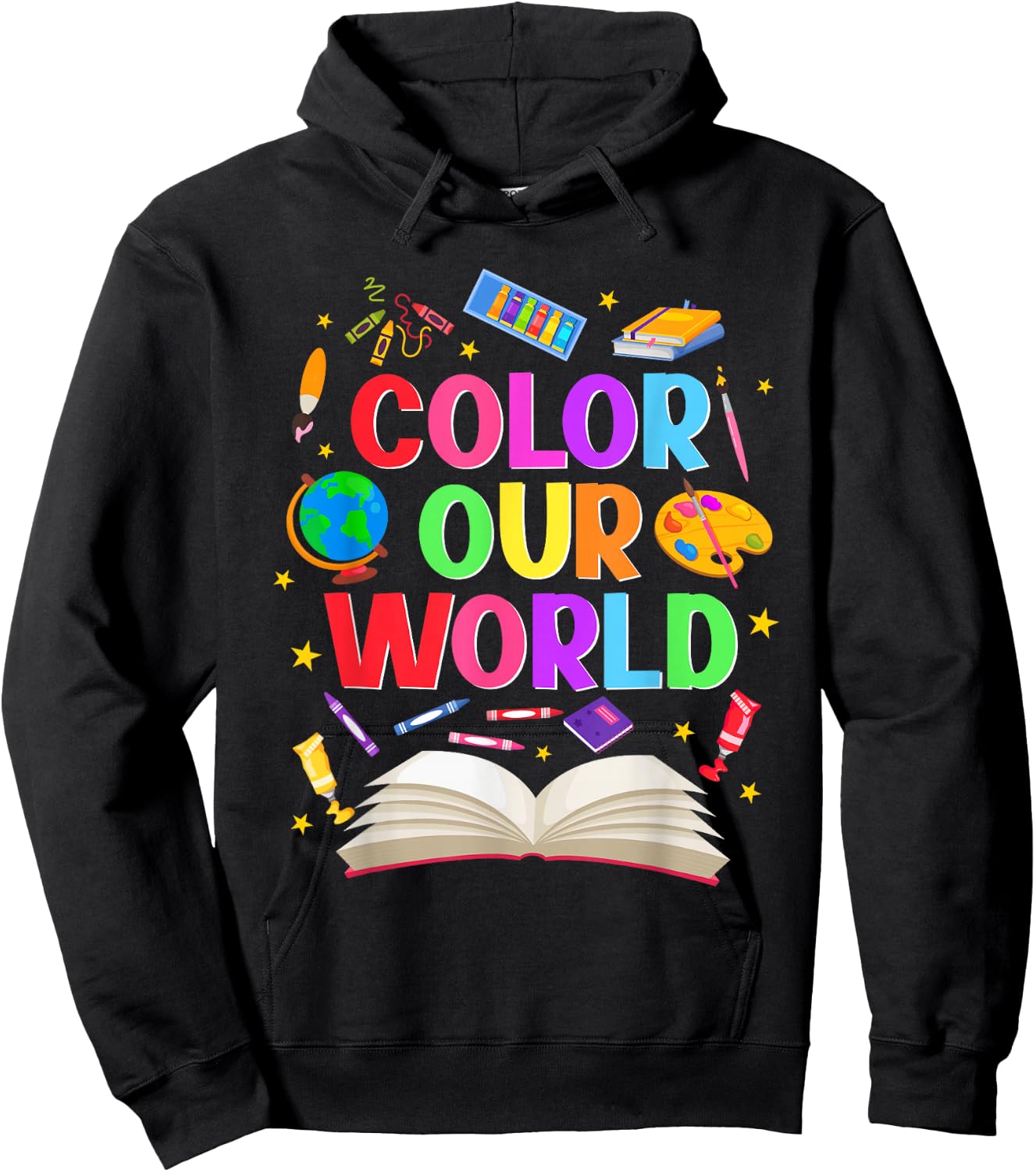 Color Our World Summer Reading 2026 Creativity Enthusiast Hoodie - Hoodie | Black