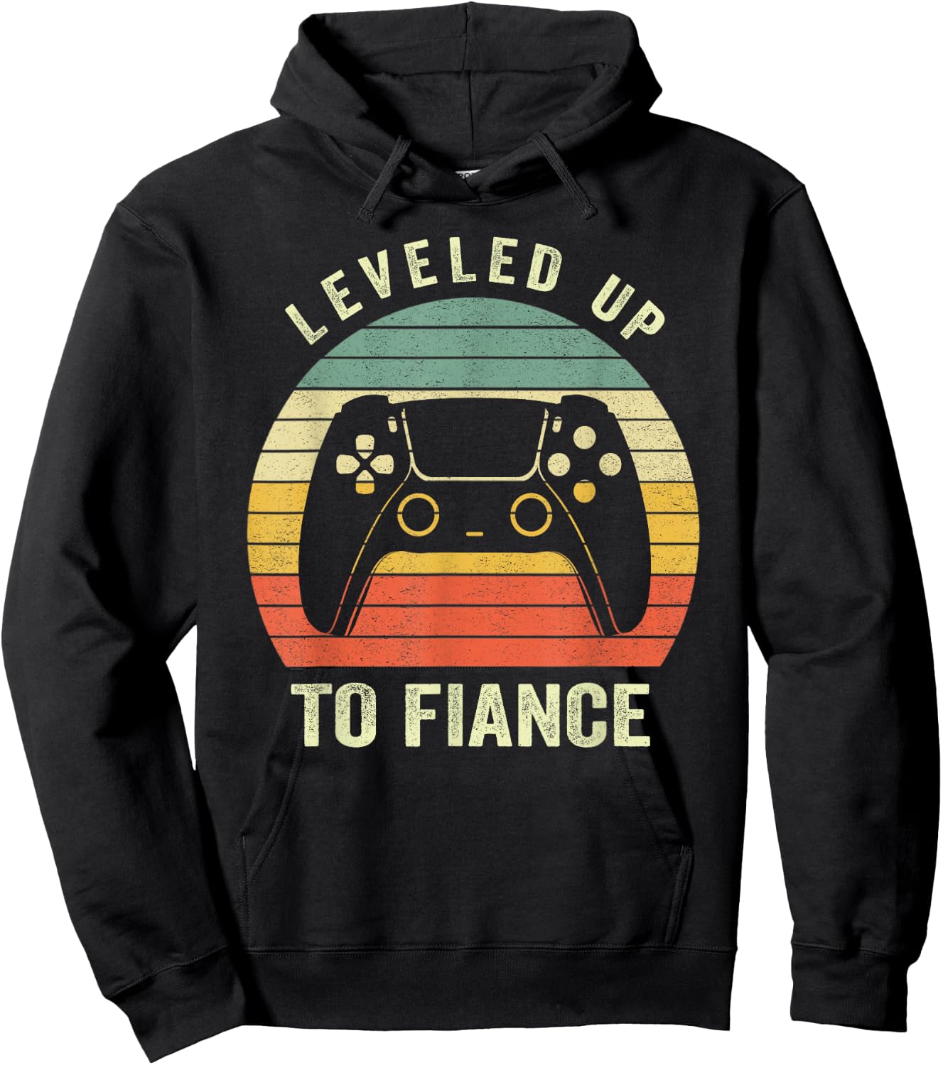 Leveled Up To Fiance Newly Engaged Couple Men Gift Hoodie - Hoodie | Black