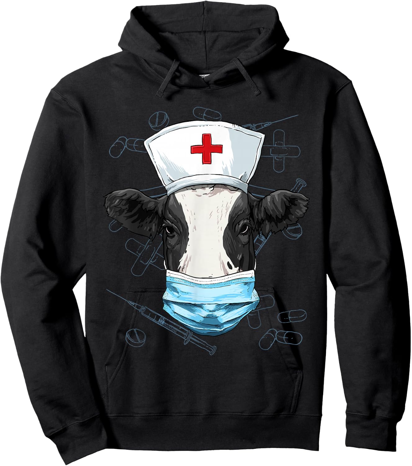Cow Nurse Shirt Nursing Student Registered Nurse RN LPN CNA Hoodie - Hoodie | Black