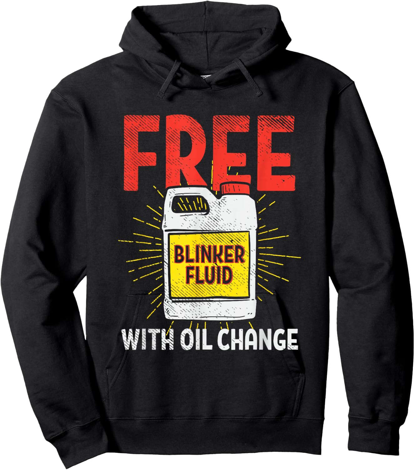 Free Blinker Fluid With Oil Change Funny Auto Mechanic Hoodie - Hoodie | Black