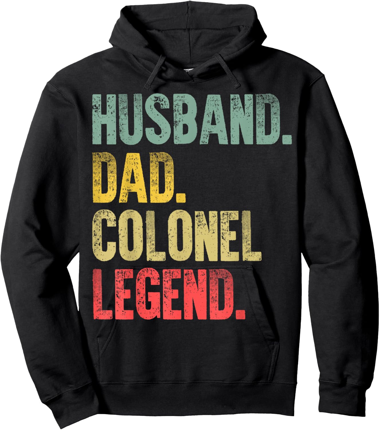 Funny Vintage Gift Husband Dad Colonel Legend Retro Hoodie - Hoodie | Black