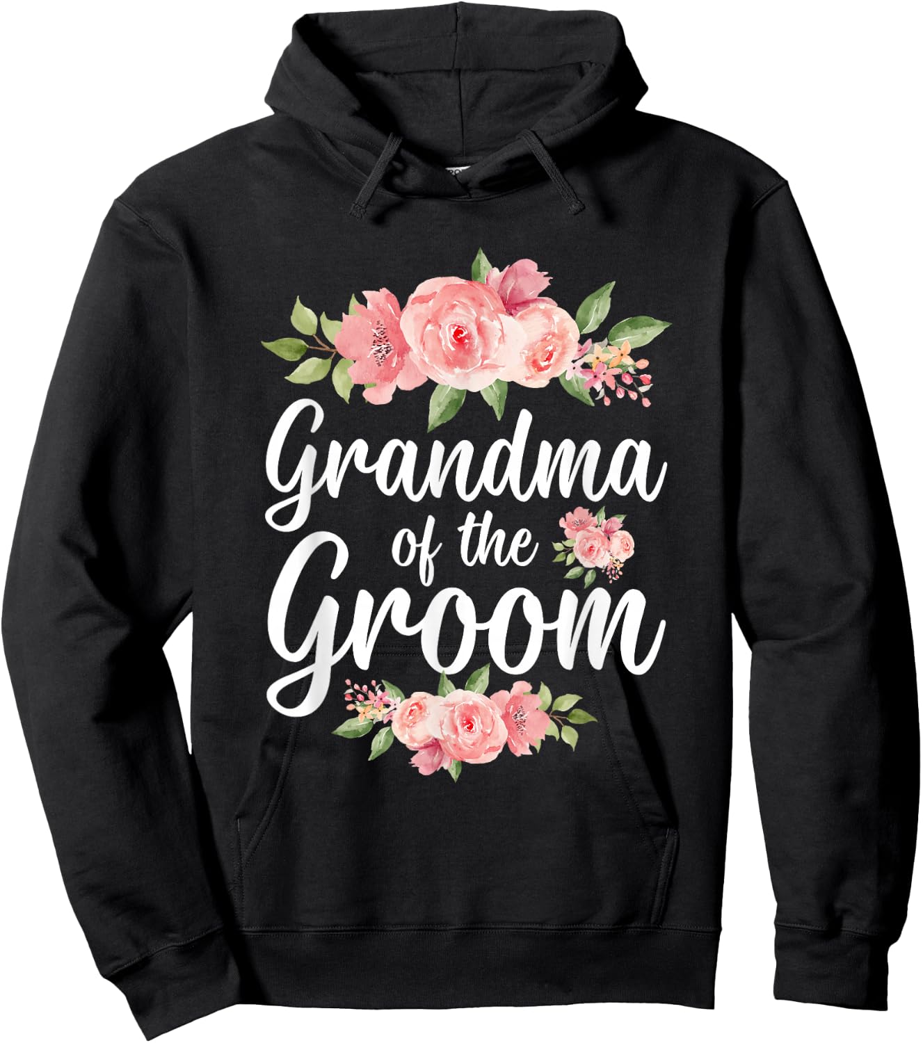 Grandma Of The Groom Grandma Flowers Groom's Grandma Hoodie - Hoodie | Black