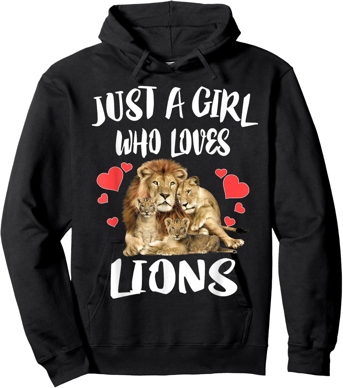 Just A Girl Who Loves Lion Animal Hoodie - Hoodie | Black