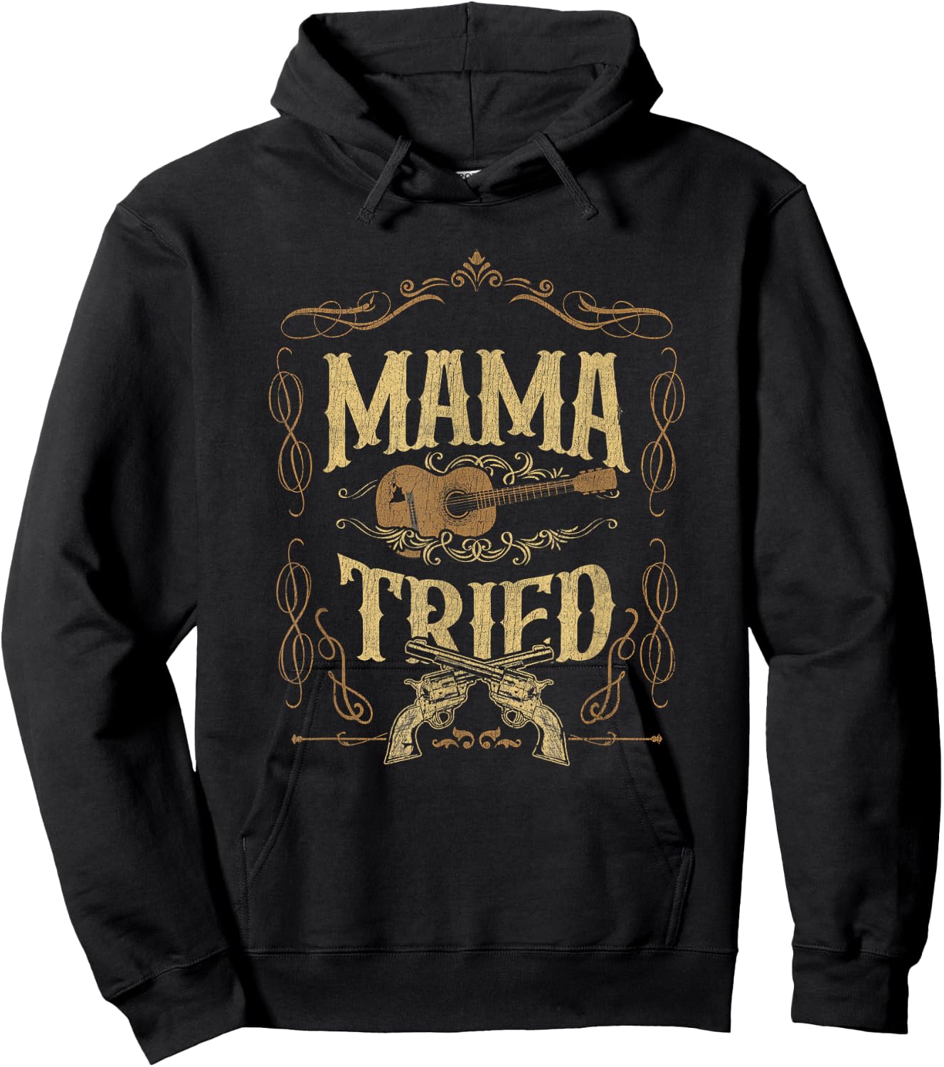 Mama-Tried Renegade Outlaw Music Lovers Country Hoodie - Hoodie | Black
