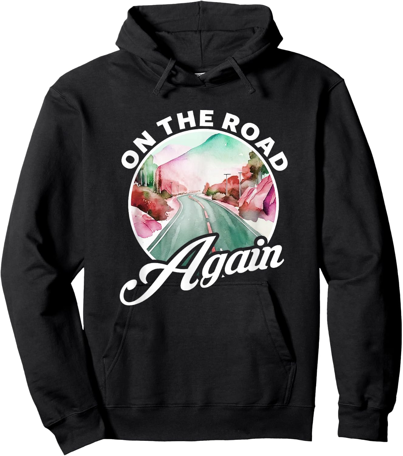 Trucker 18 Wheeler On The Road Again Hoodie - Hoodie | Black