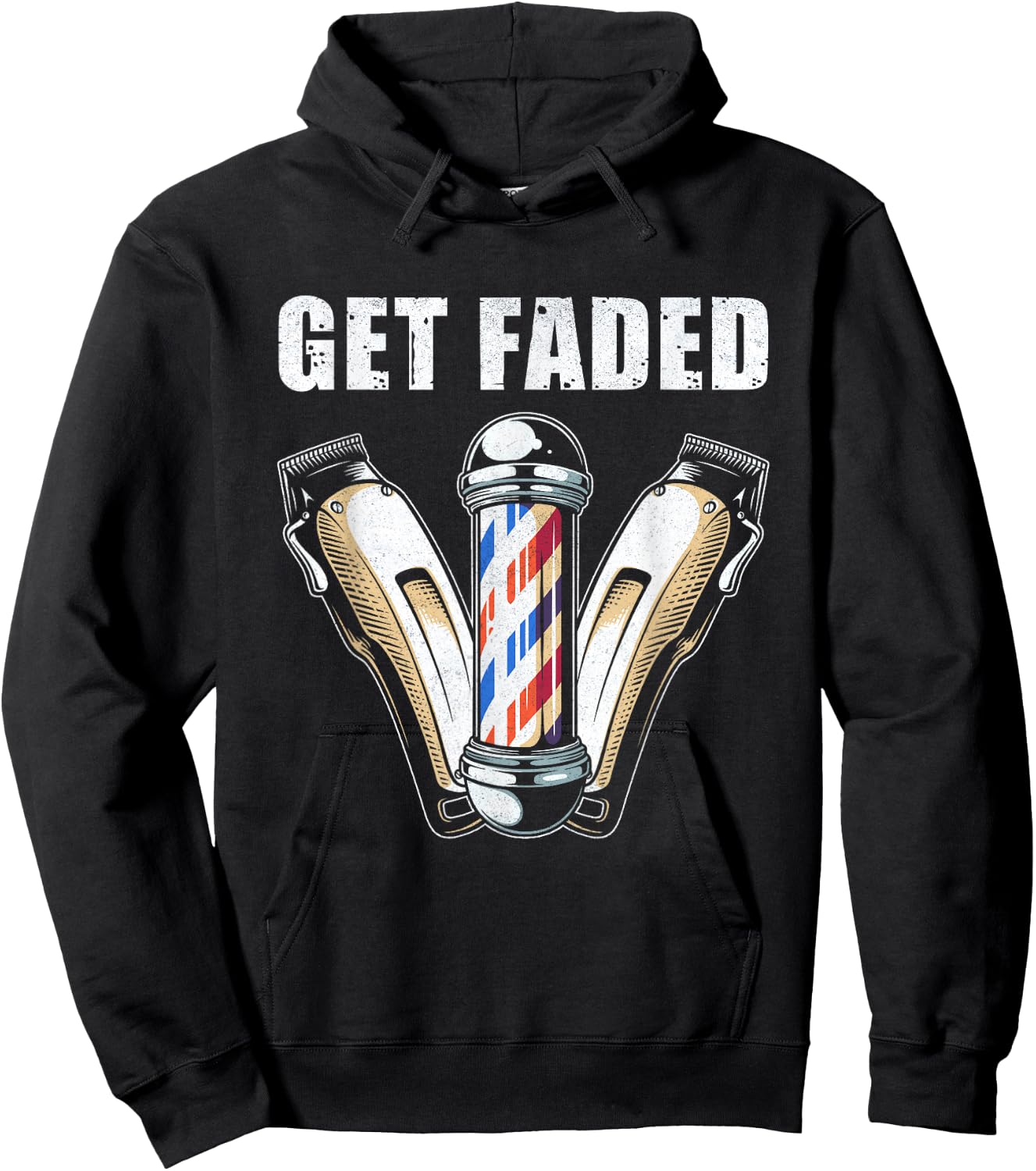 Funny Get Faded Barber Gift Women Cool Hairstylist Hoodie - Hoodie | Black