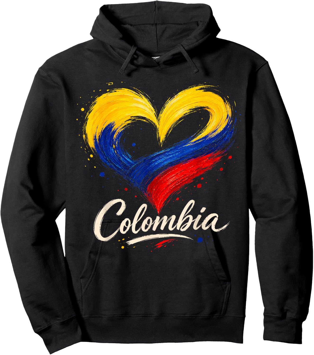 Love Colombia Flag Heart Pride Colombian Patriotic Women Hoodie - Hoodie | Black