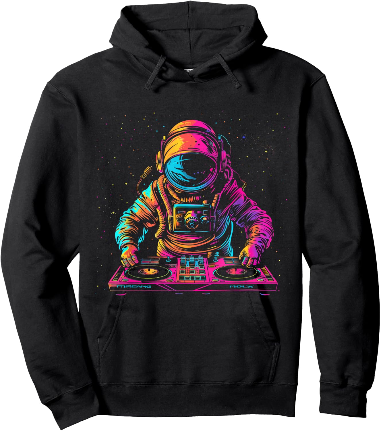 DJ Astronaut Space EDM Techno House Music Vinyl Record Hoodie - Hoodie | Black