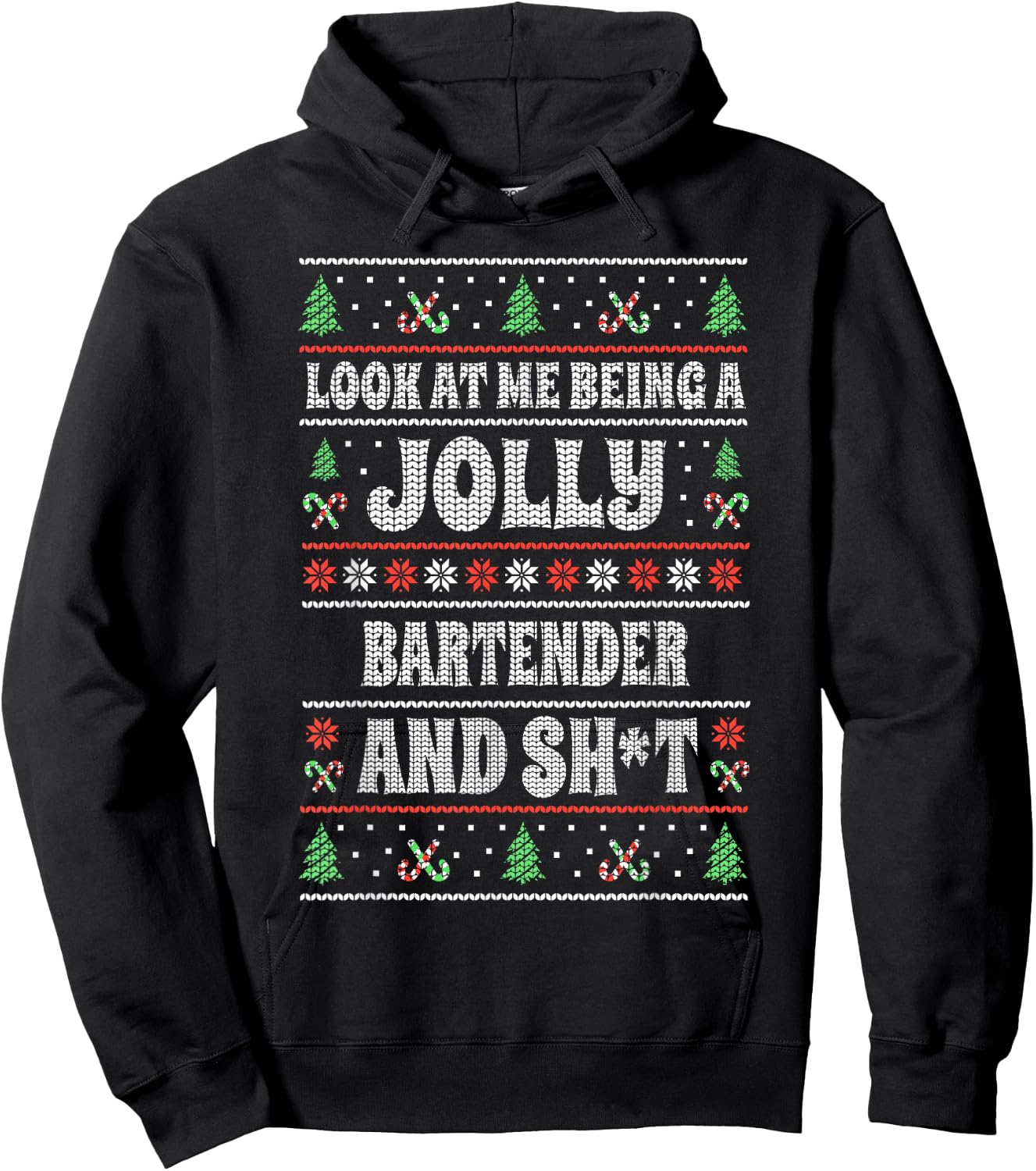 Funny Bartender Christmas Novelties Men's Black , Small, Christmas Themed Hoodie - Hoodie | Black