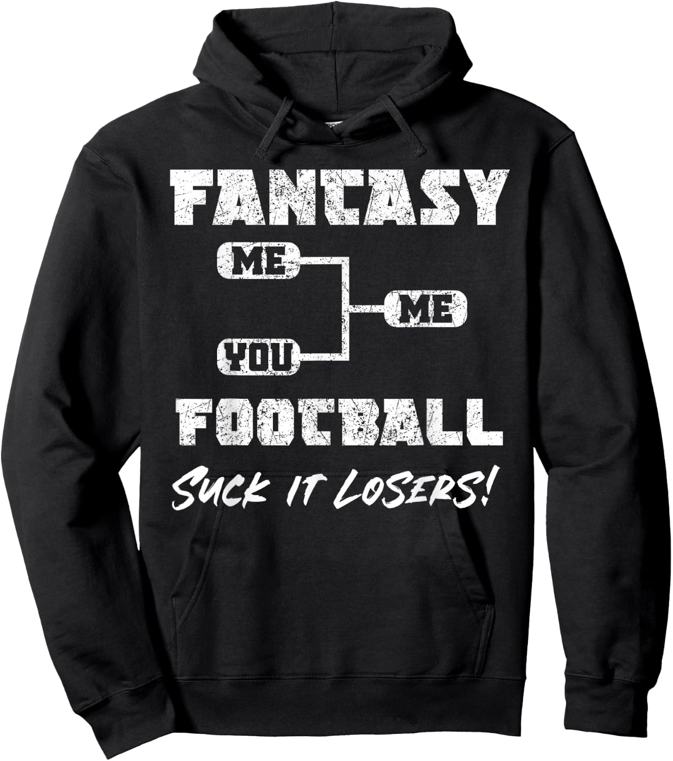 Vintage Fantasy Football Draft Party Kit Funny Sports Winner Hoodie - Hoodie | Black
