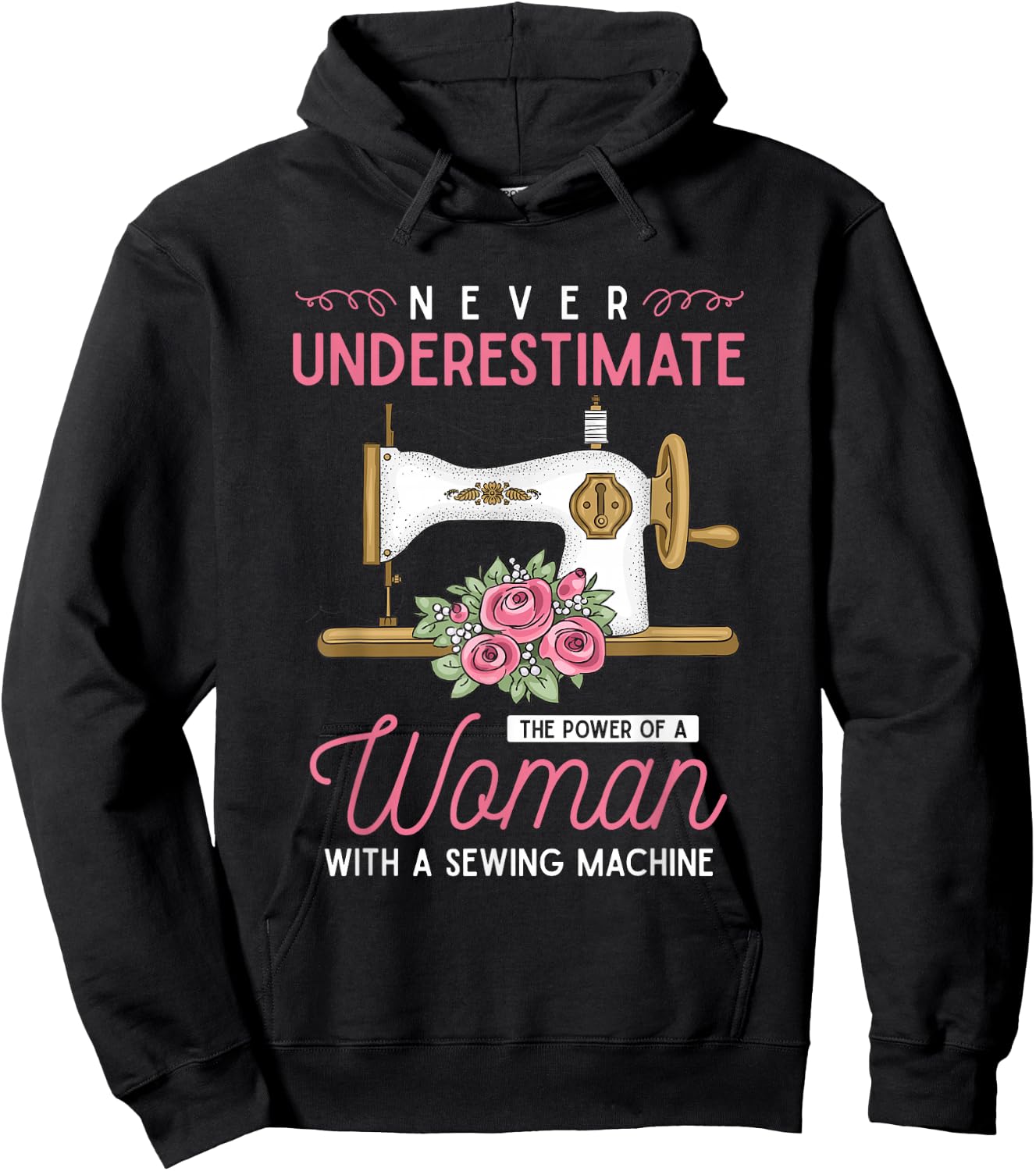 Quilter Sewing Machine Seamstress Women Girls Funny Sewing Hoodie - Hoodie | Black