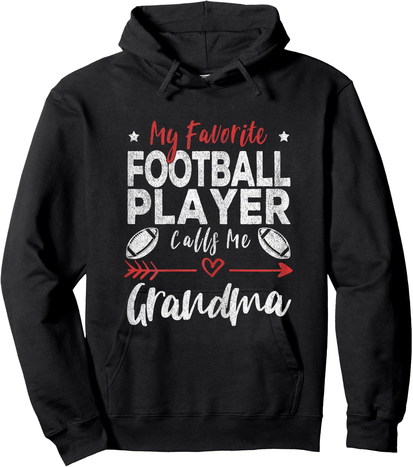 My Favorite Football Player Calls Me Grandma Football Player Hoodie - Hoodie | Black