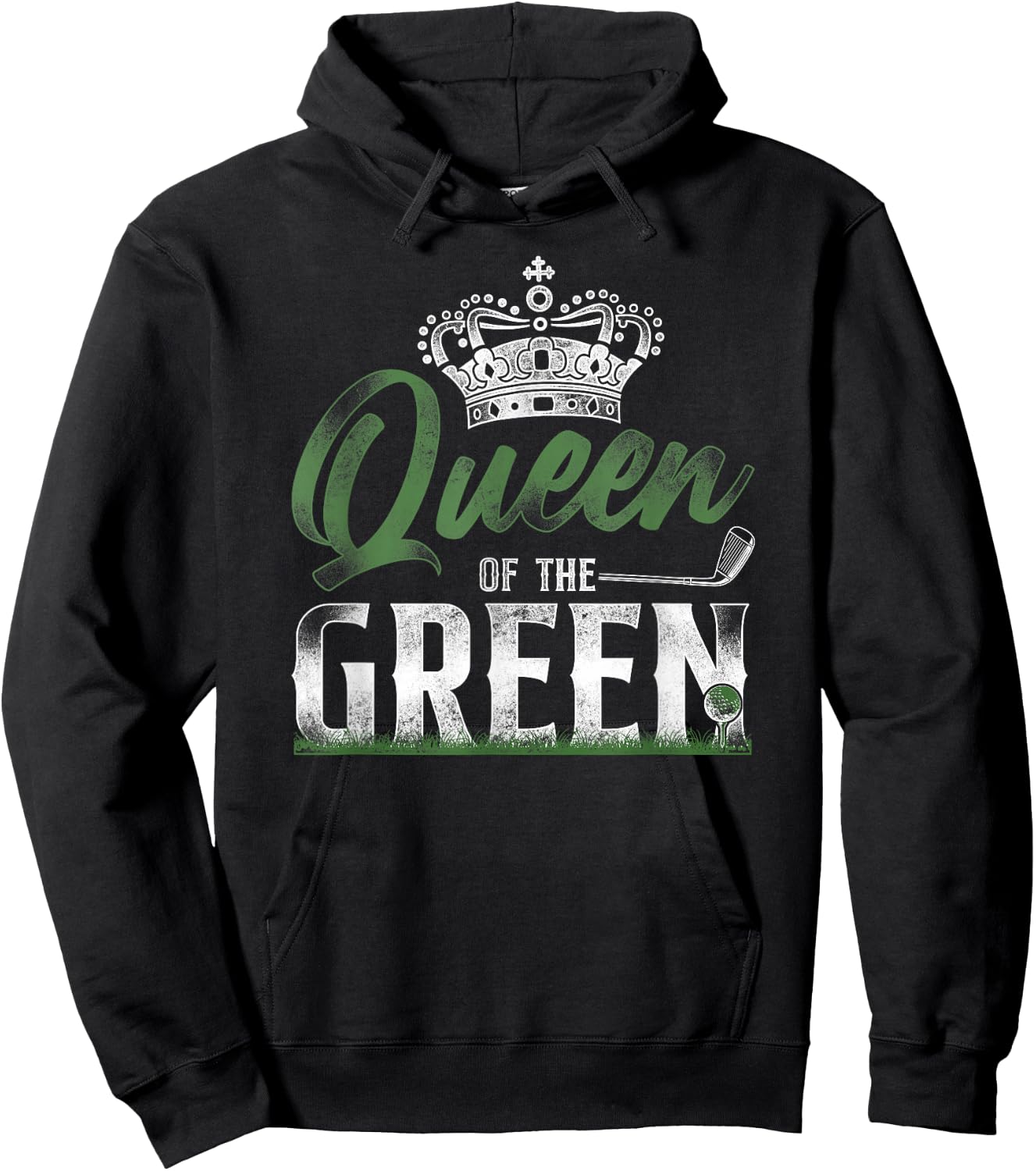 Golf Queen Vintage Crown Queen Of The Green Hoodie - Hoodie | Black